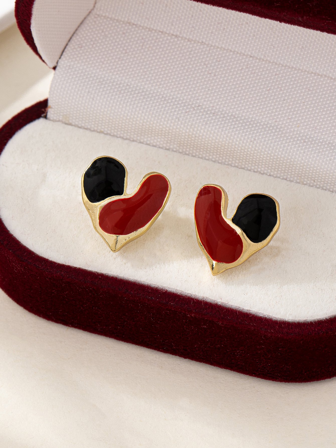 Stylish Multi-Color Heart Stud Earrings for Women.