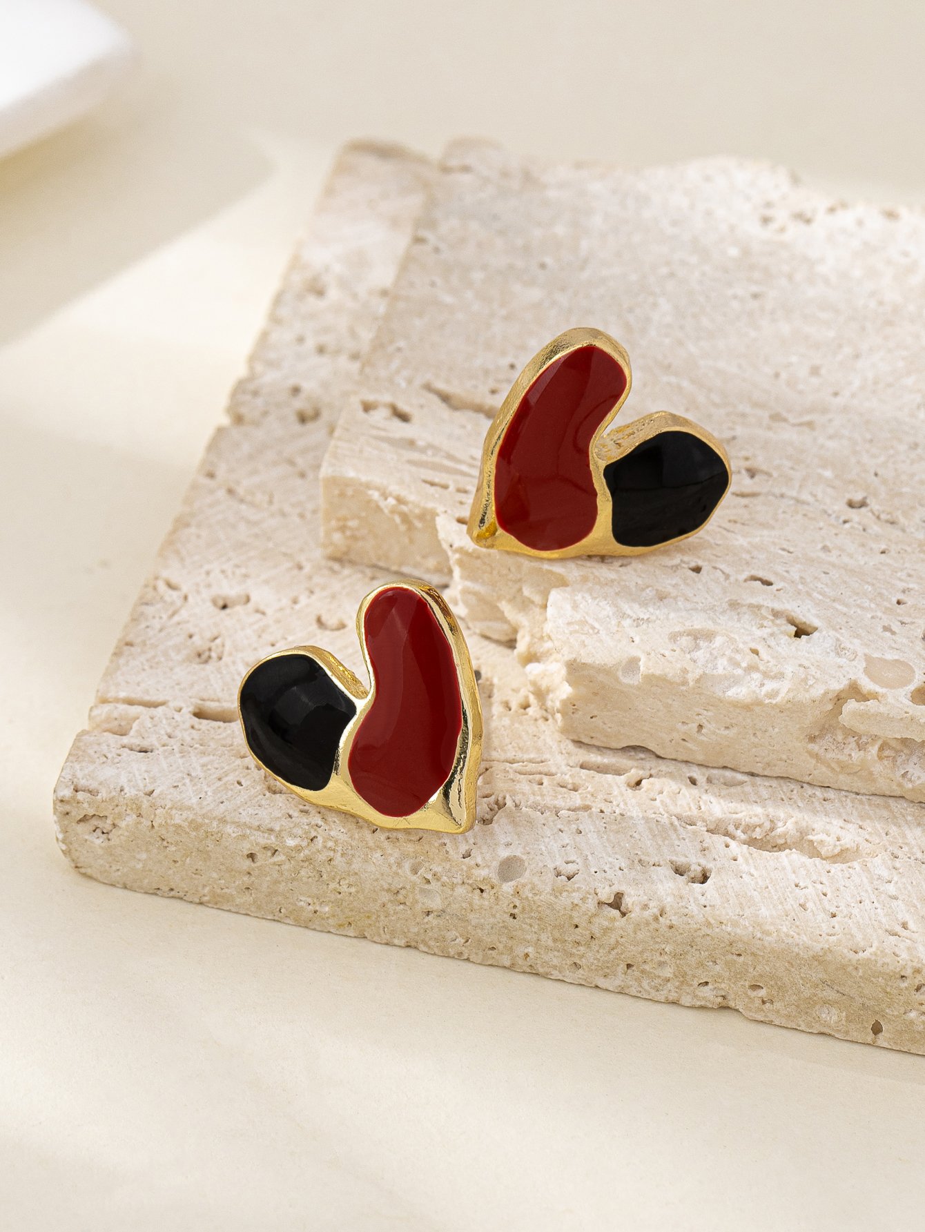Stylish Multi-Color Heart Stud Earrings for Women.