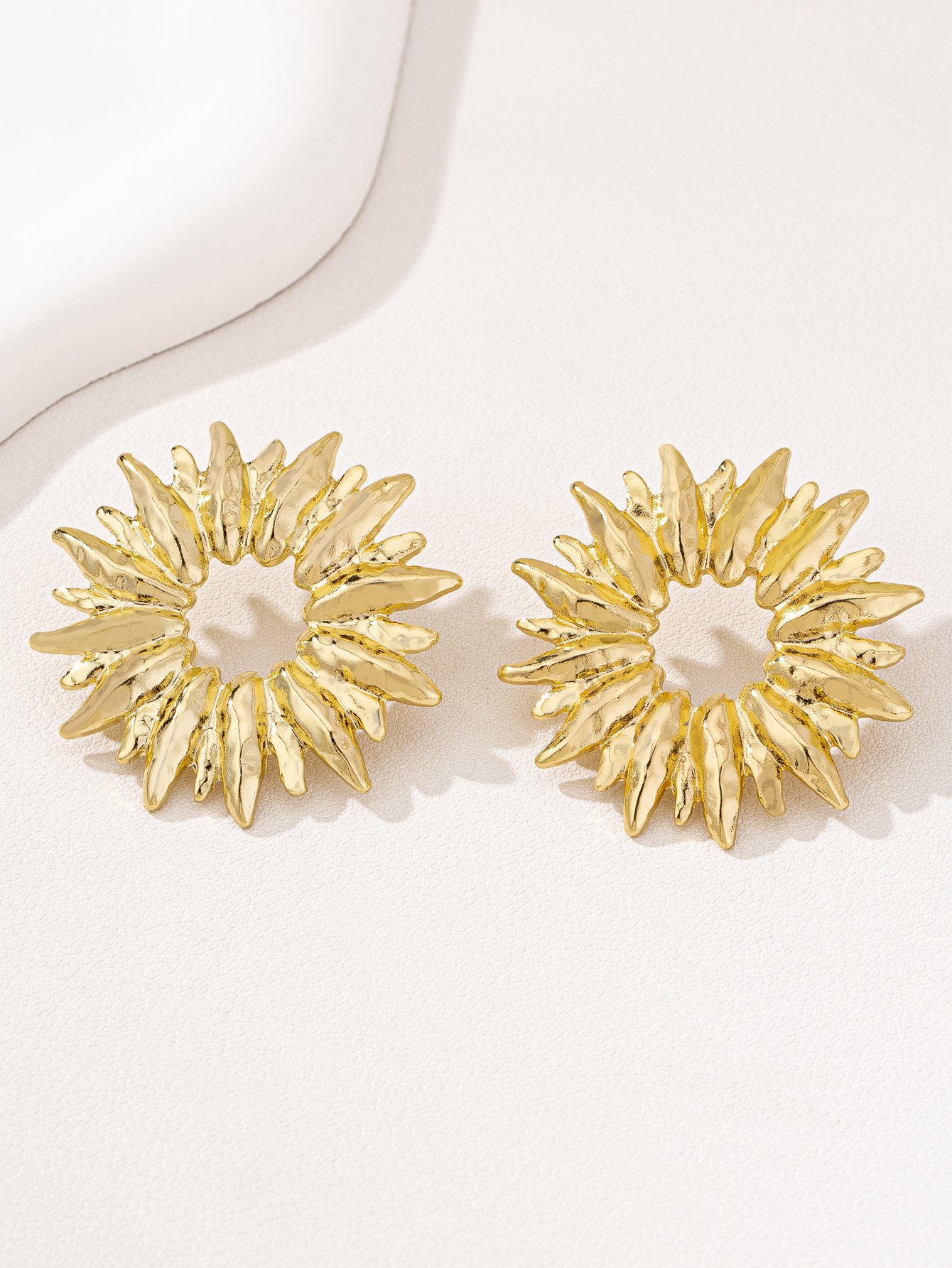 Gold Sunflower Stud Earrings for Everyday Wear.
