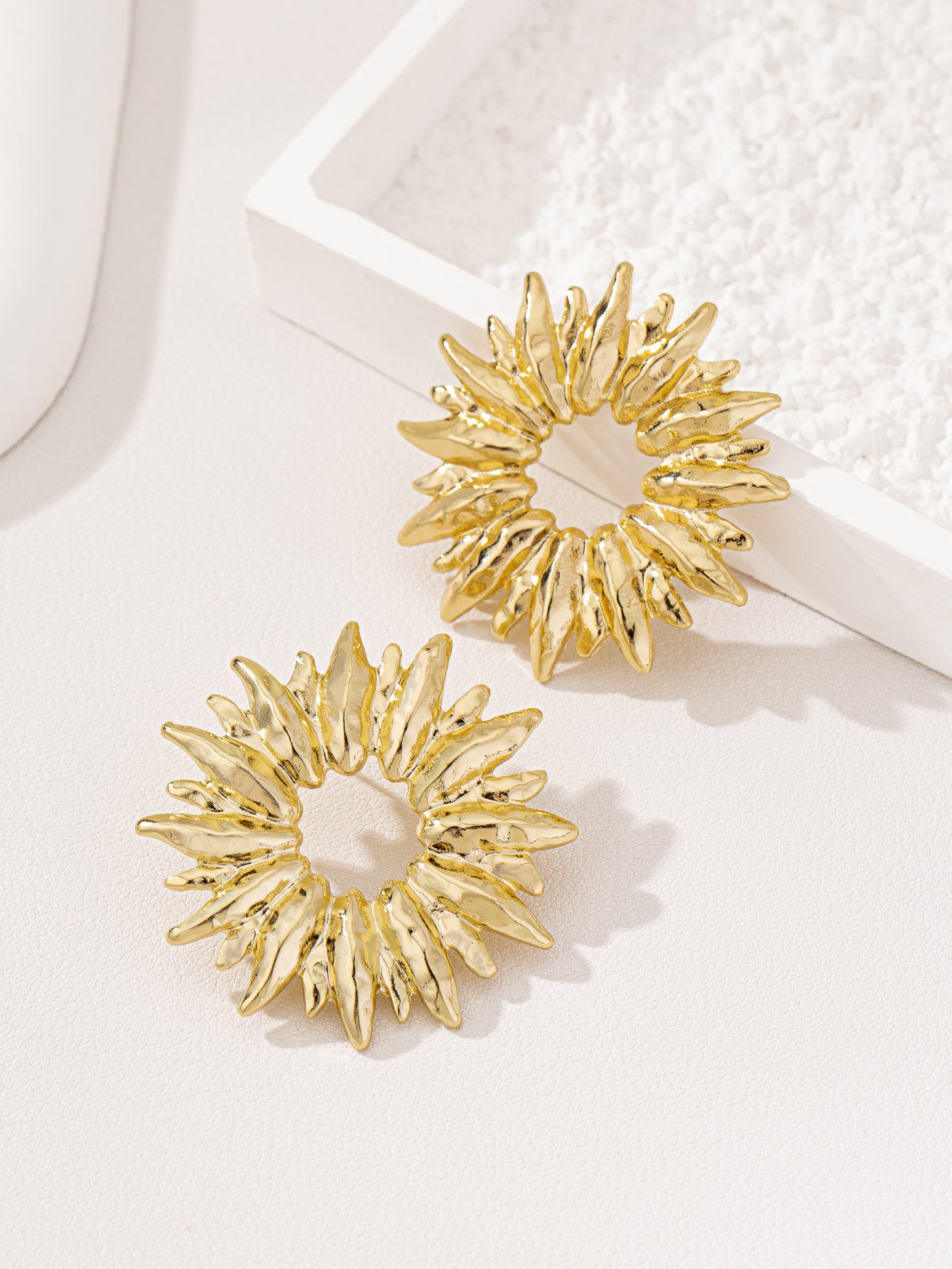 Gold Sunflower Stud Earrings for Everyday Wear.