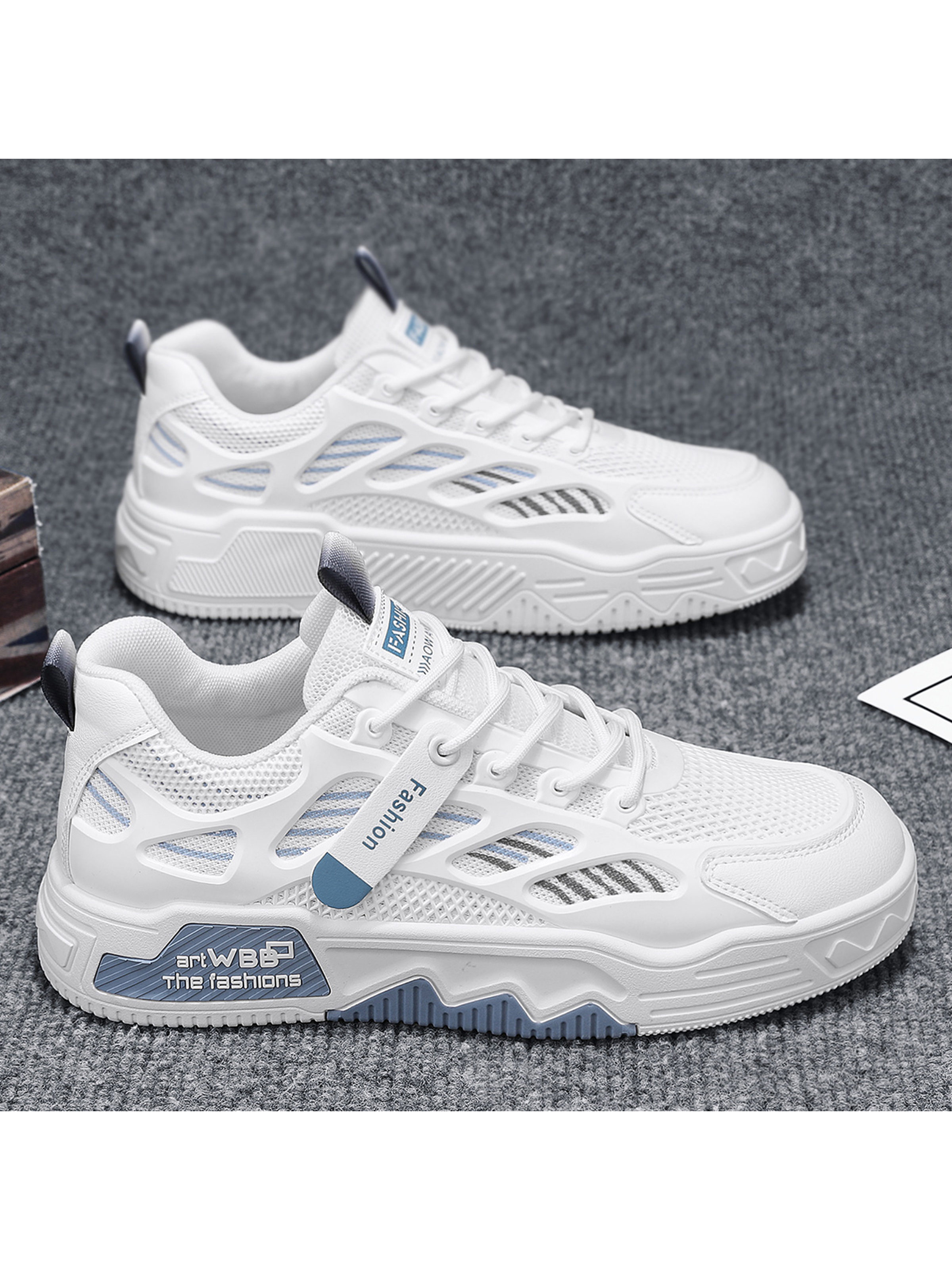 Men KPU Textile Chunky Lace-Up Casual Shoes