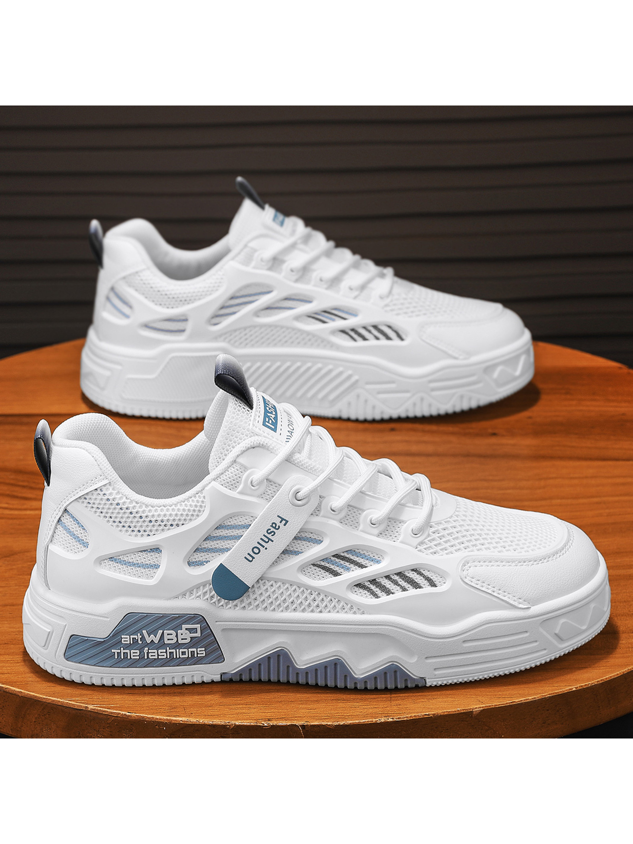 Men KPU Textile Chunky Lace-Up Casual Shoes