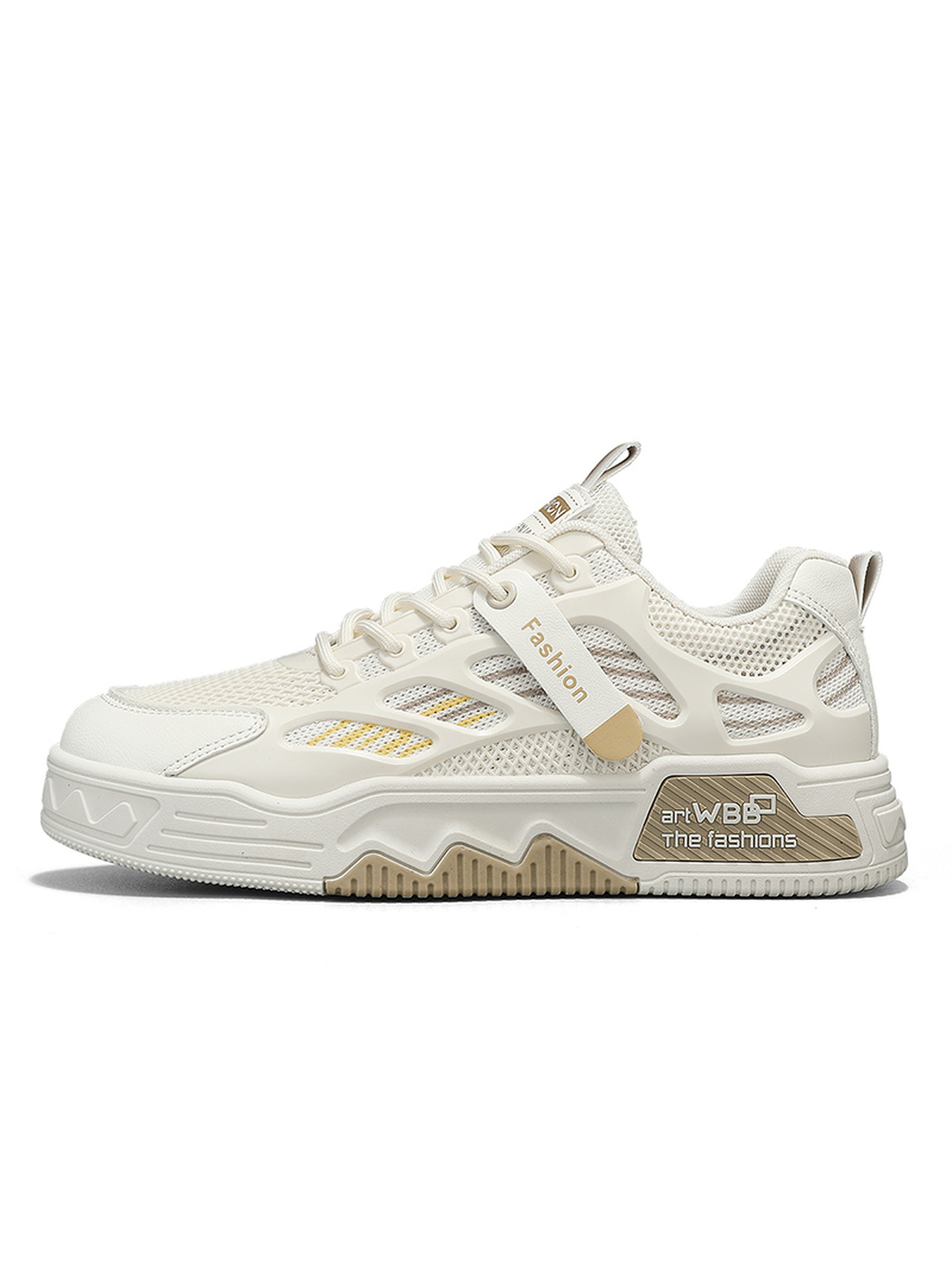 Men KPU Textile Chunky Lace-Up Casual Shoes