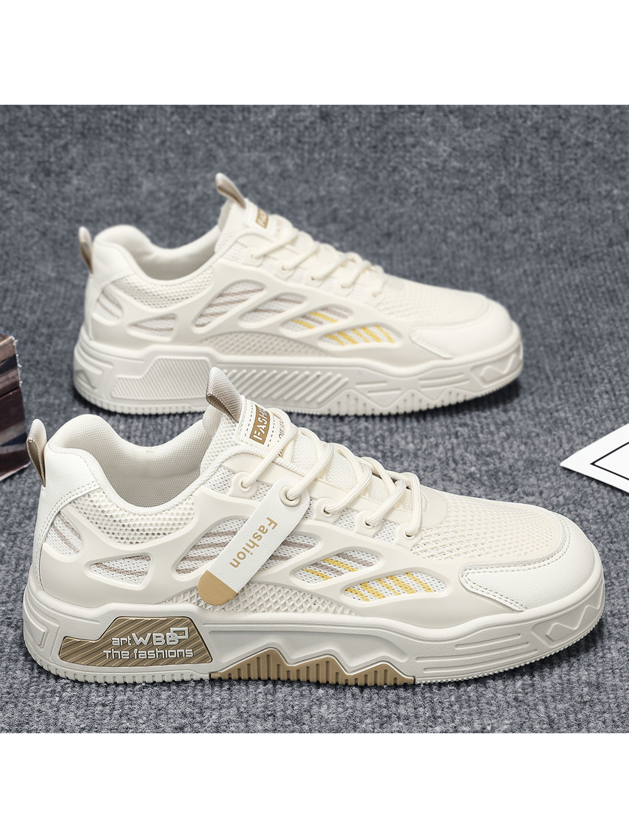 Men KPU Textile Chunky Lace-Up Casual Shoes