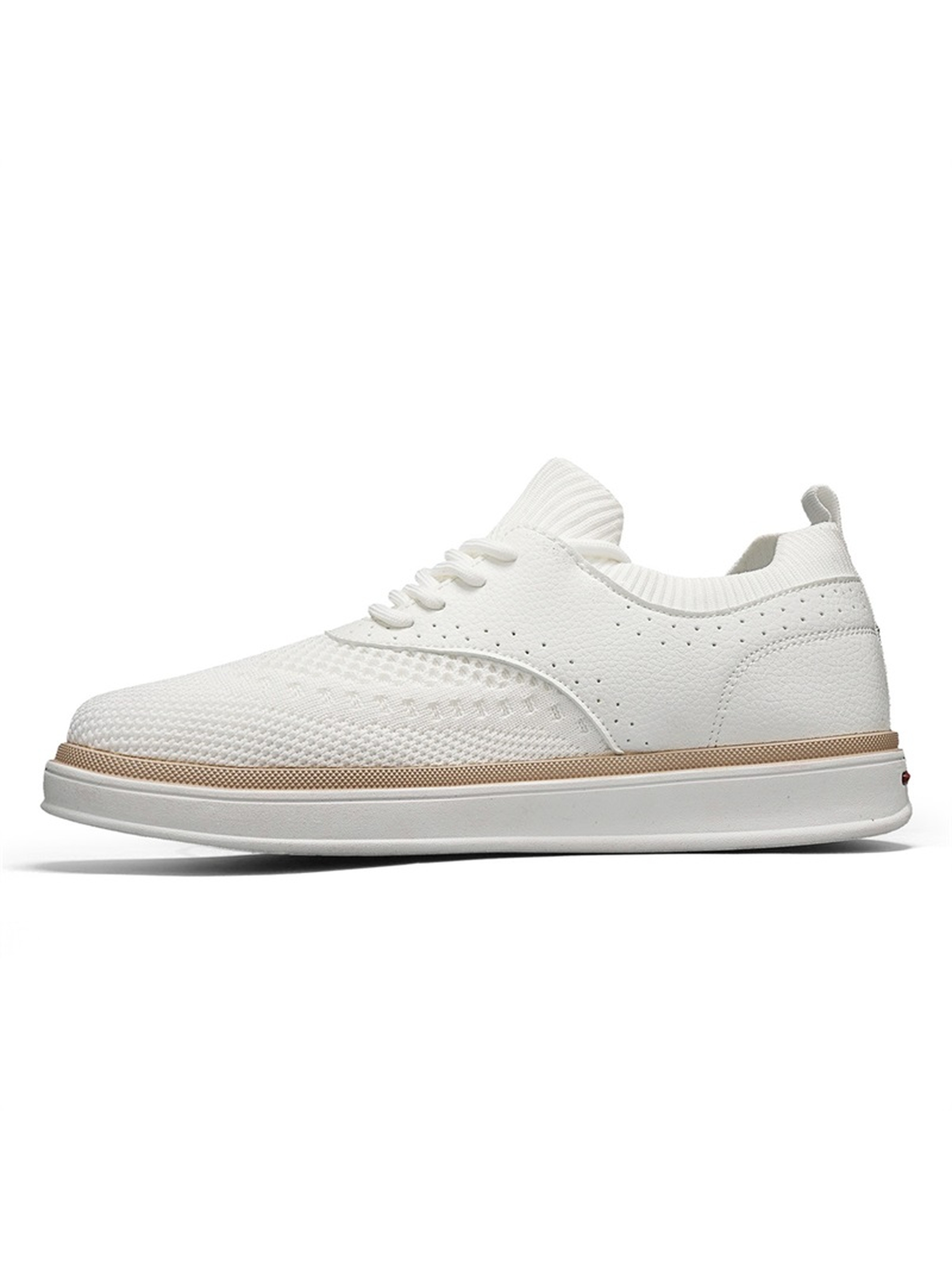 Men PU Textile Platform Lace-Up Casual Shoes