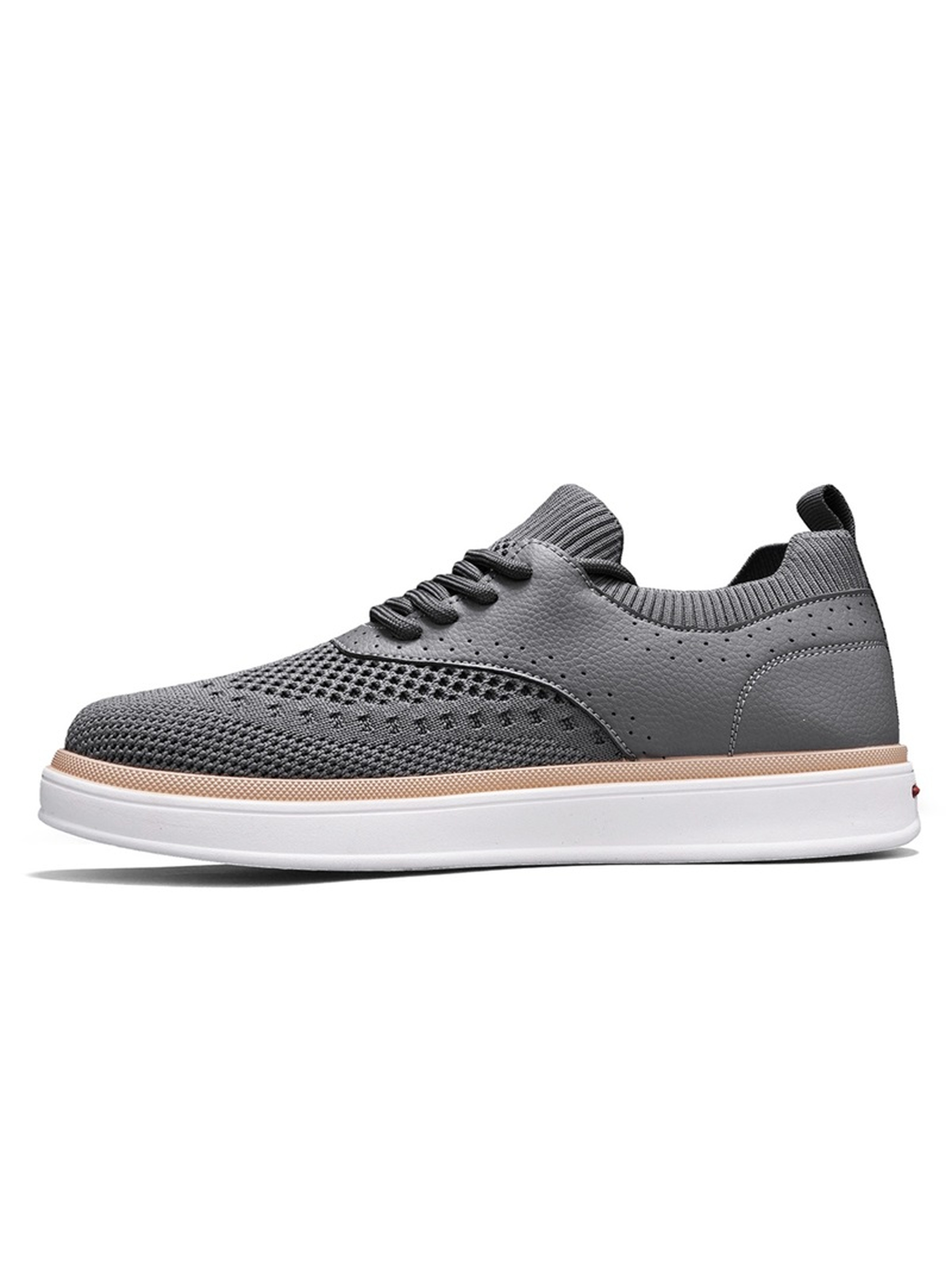 Men PU Textile Platform Lace-Up Casual Shoes