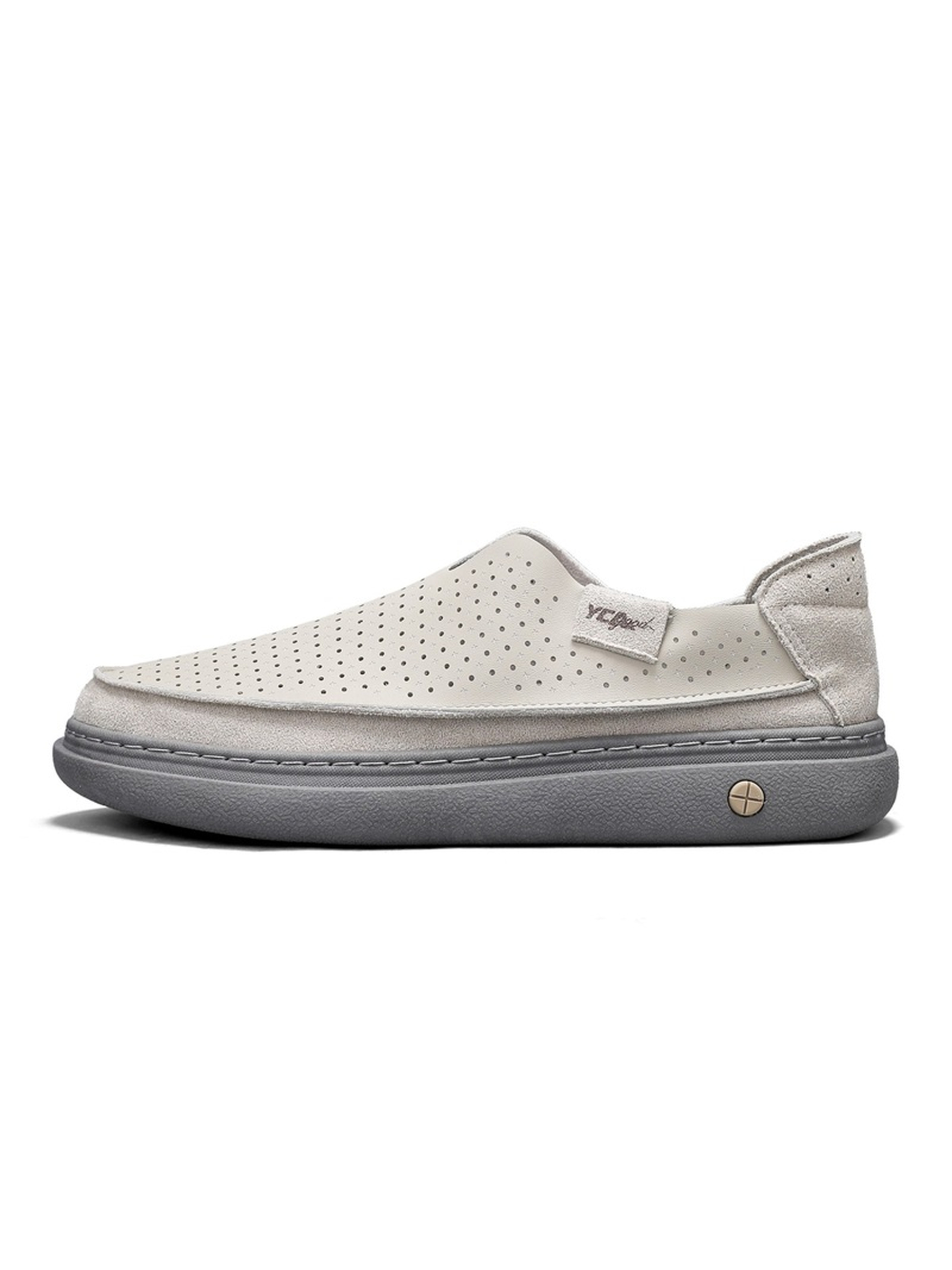Grey Breathable Slip-On Platform Loafers