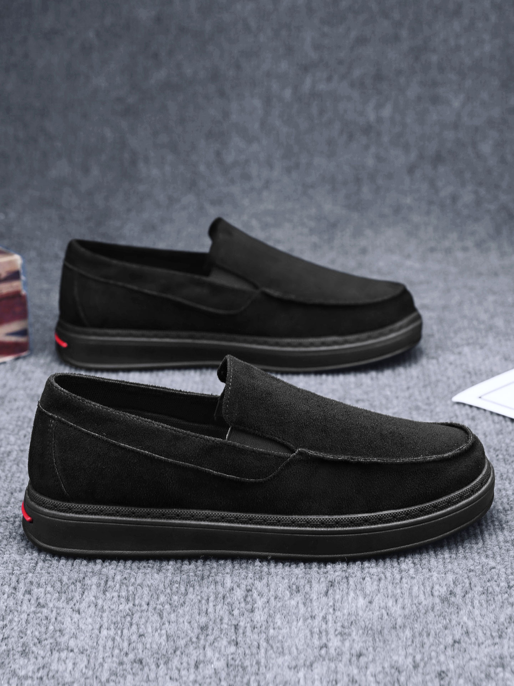 Men Textile Slip-On Platform Loafers