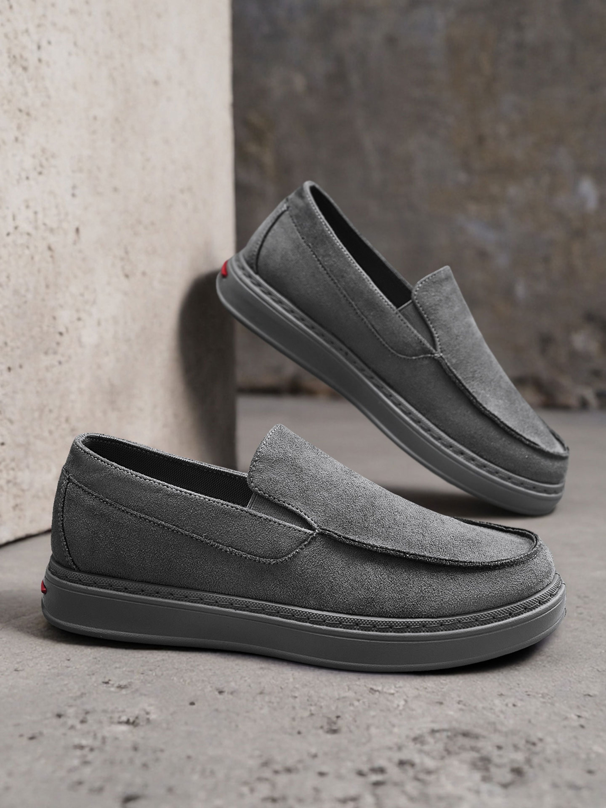 Men Textile Slip-On Platform Loafers