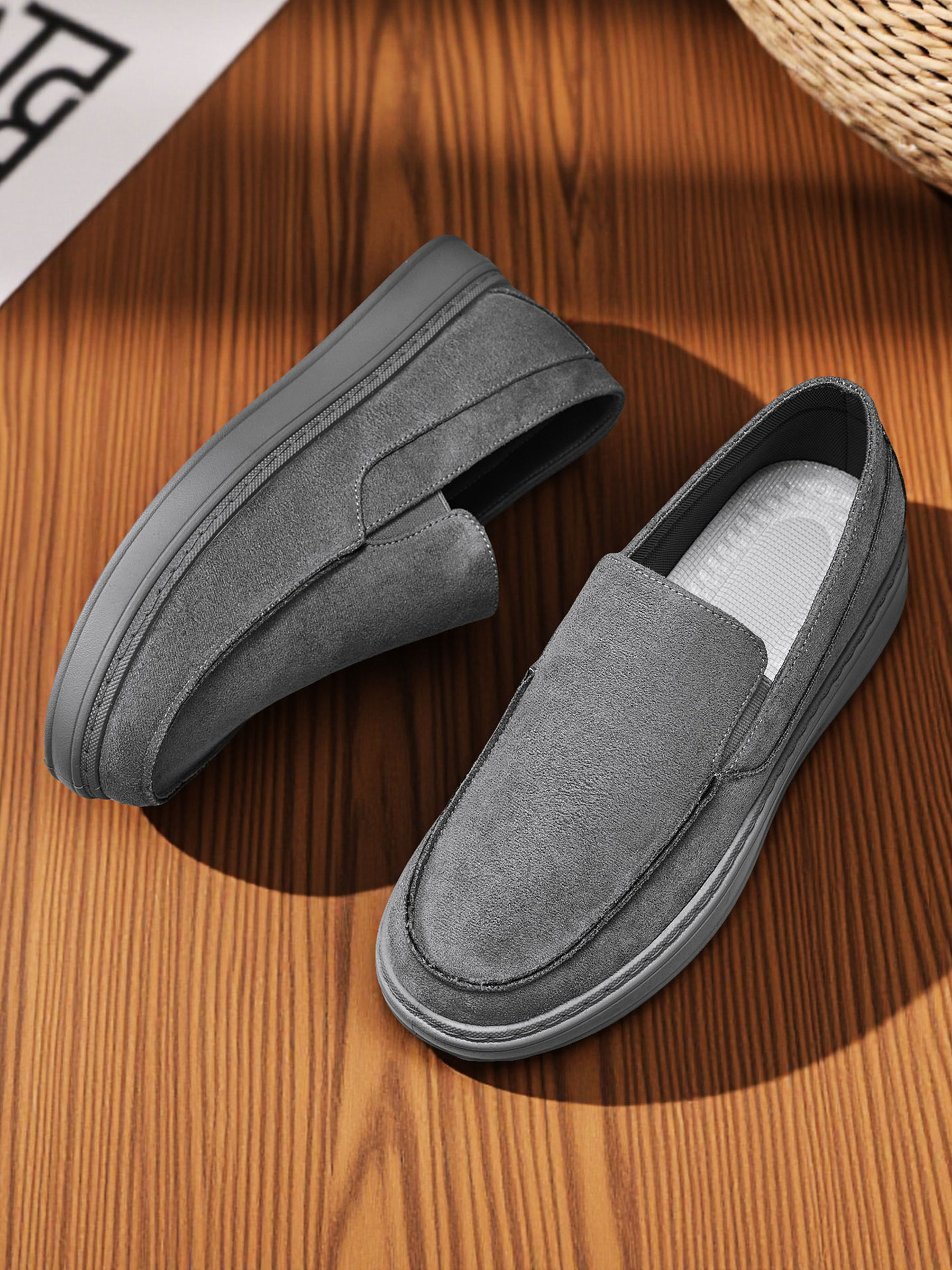 Men Textile Slip-On Platform Loafers