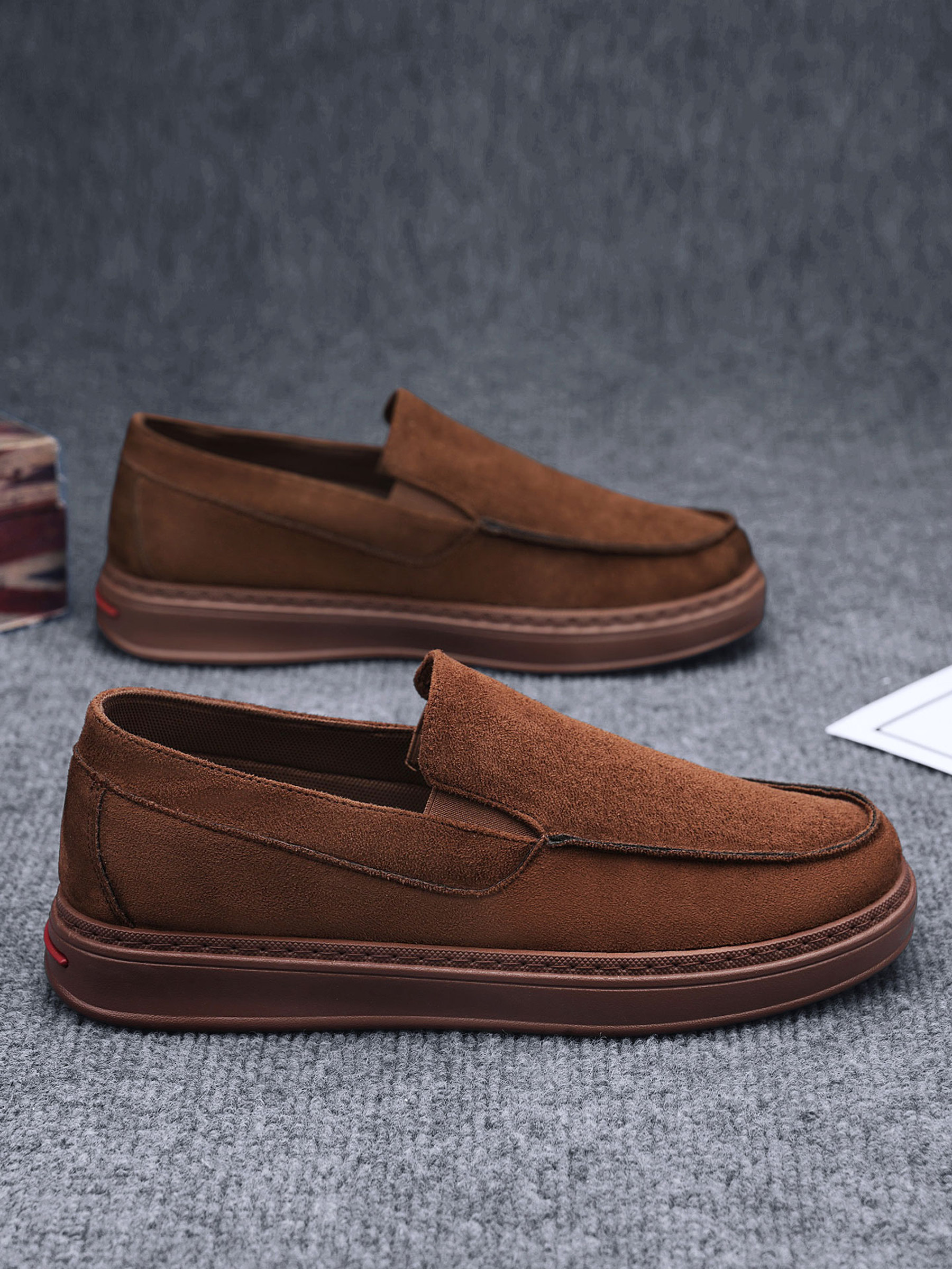 Men Textile Slip-On Platform Loafers