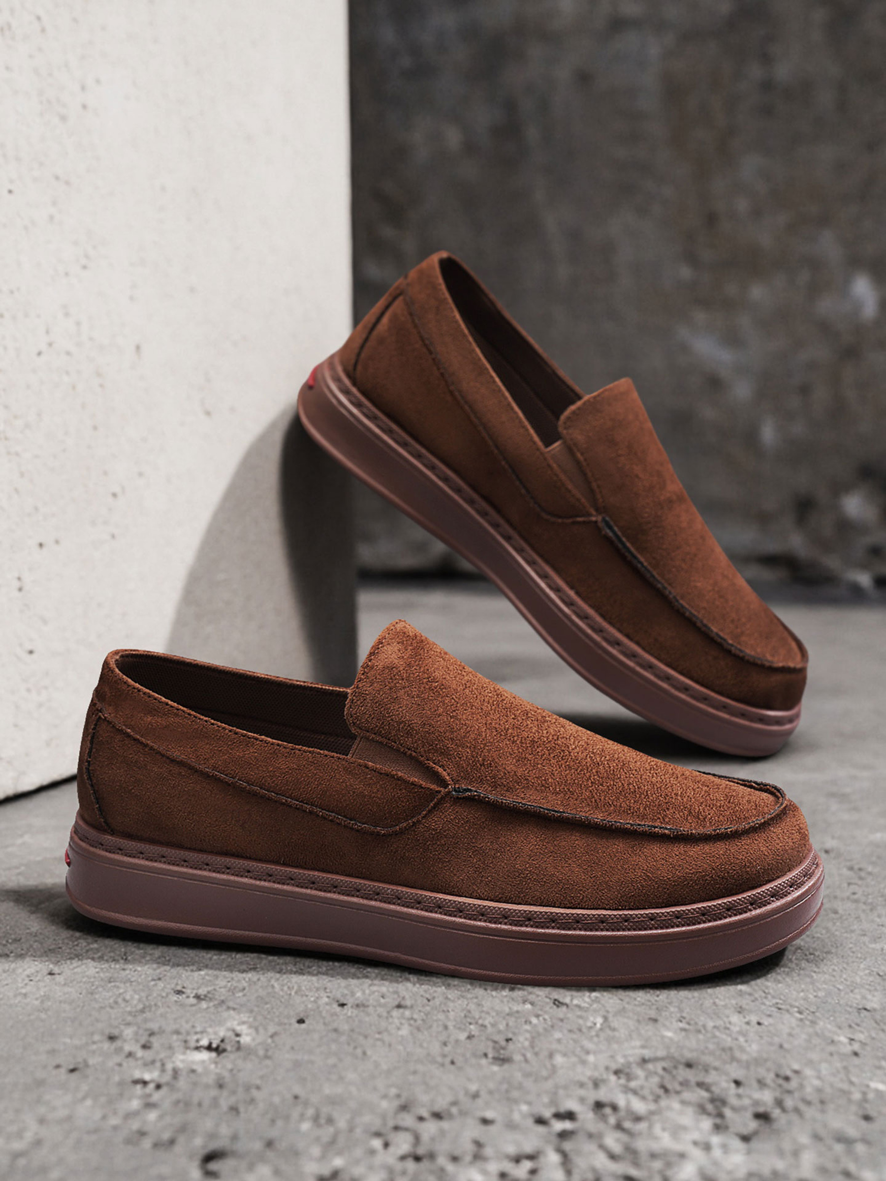 Men Textile Slip-On Platform Loafers