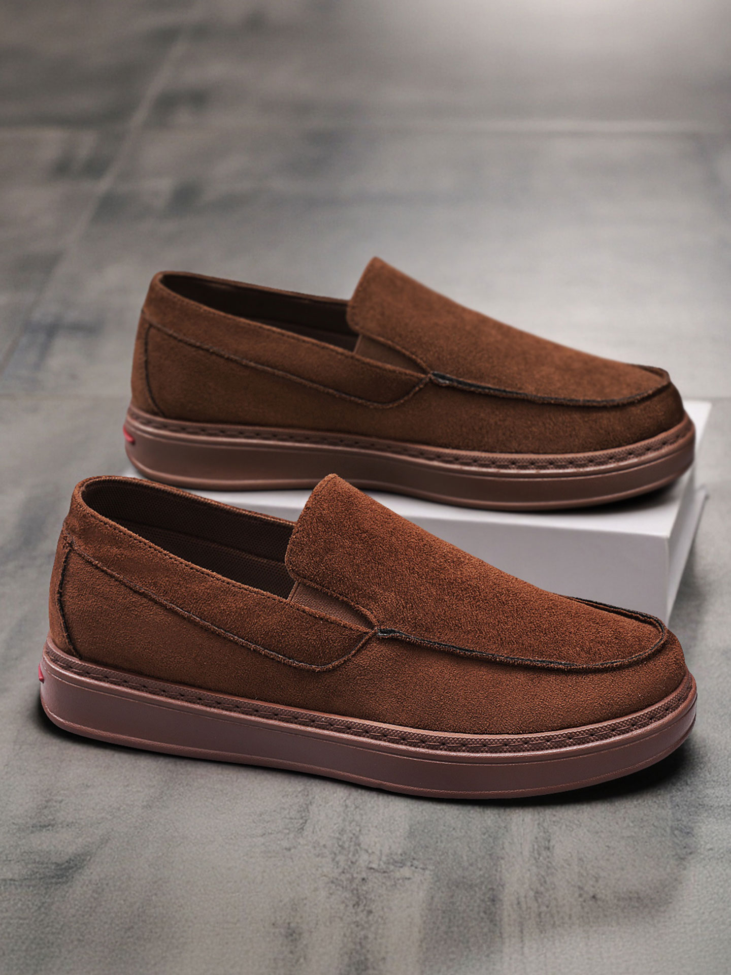 Men Textile Slip-On Platform Loafers