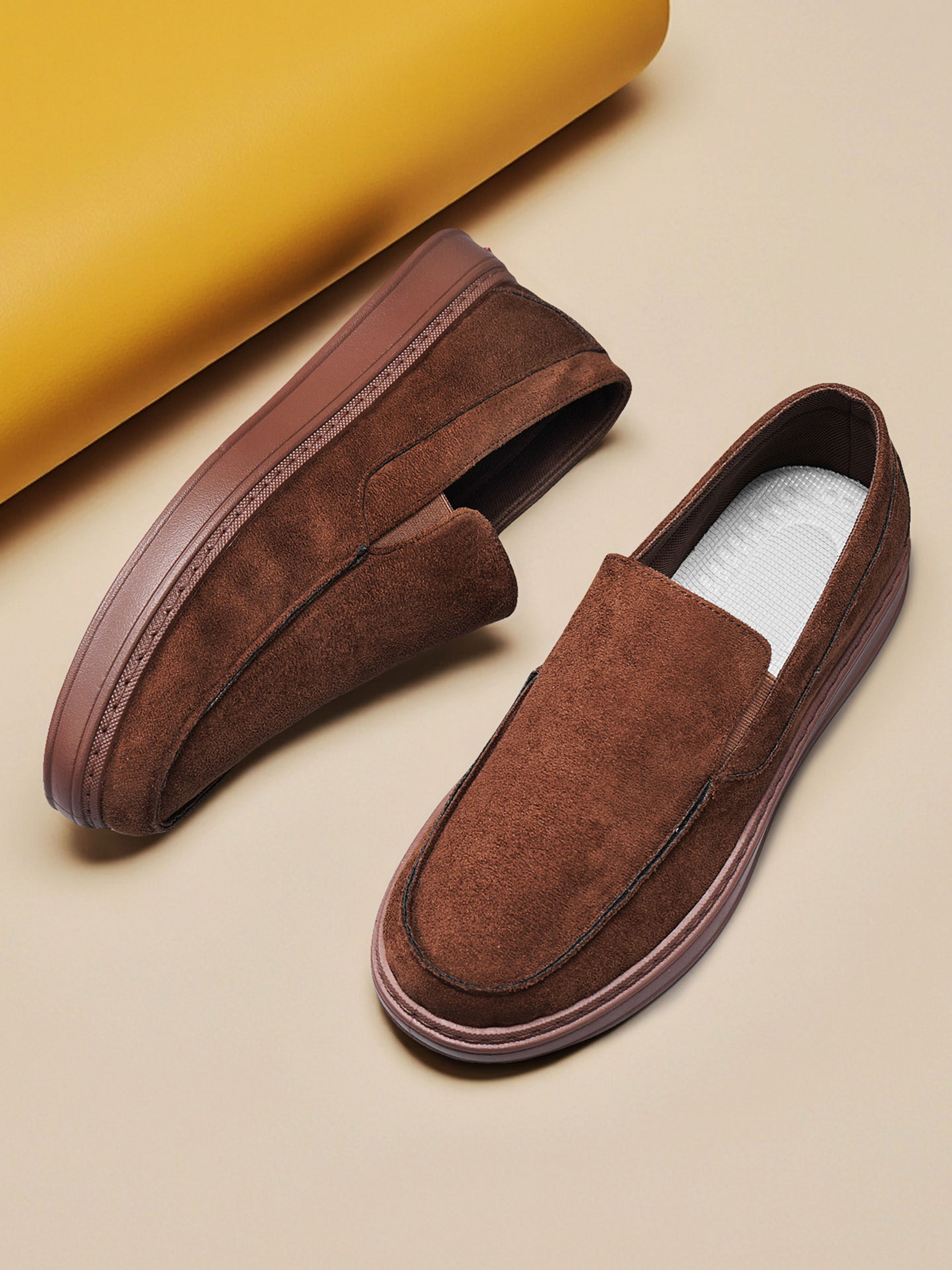 Men Textile Slip-On Platform Loafers