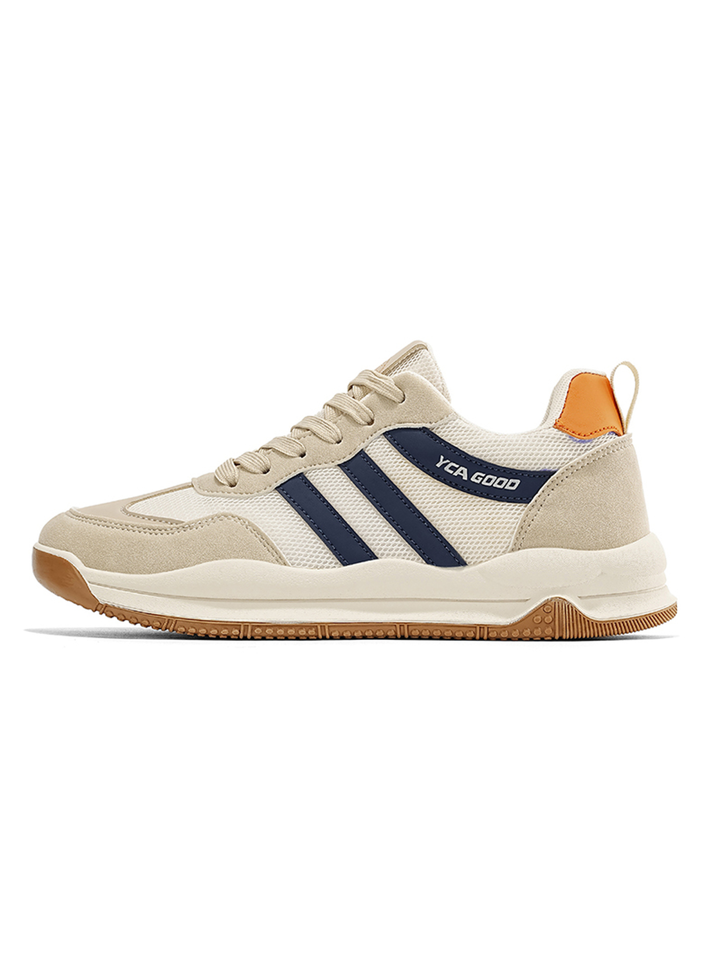 Men PU Textile Retro Lace-Up Sneakers