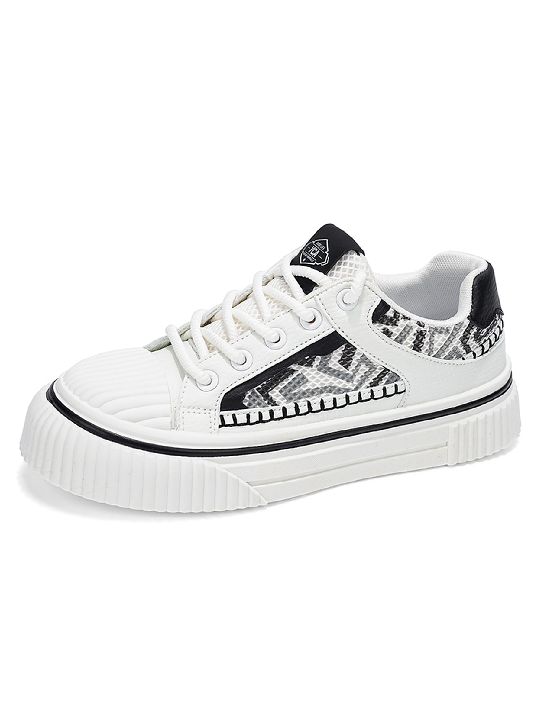 Men PU Textile Platform Lace-Up Sneakers