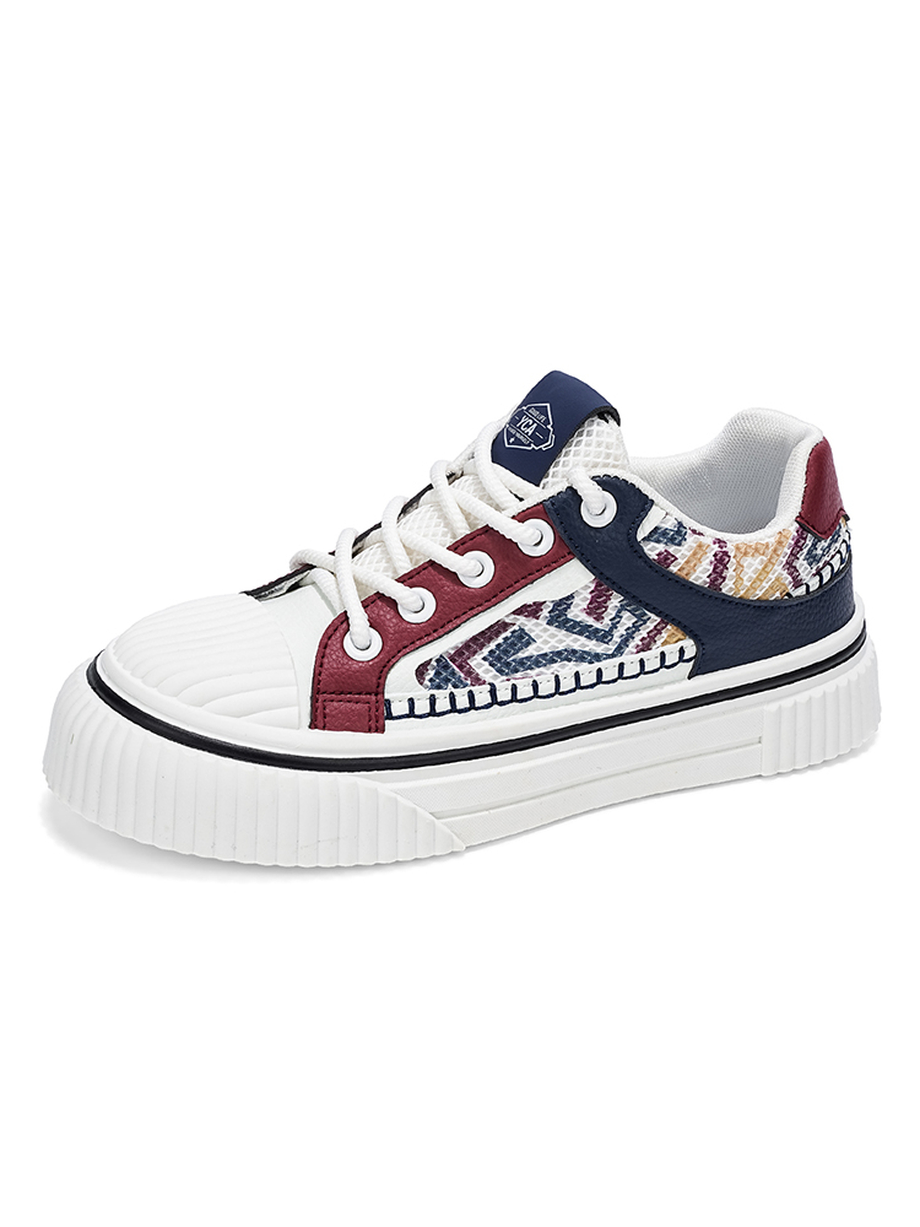 Men PU Textile Platform Lace-Up Sneakers