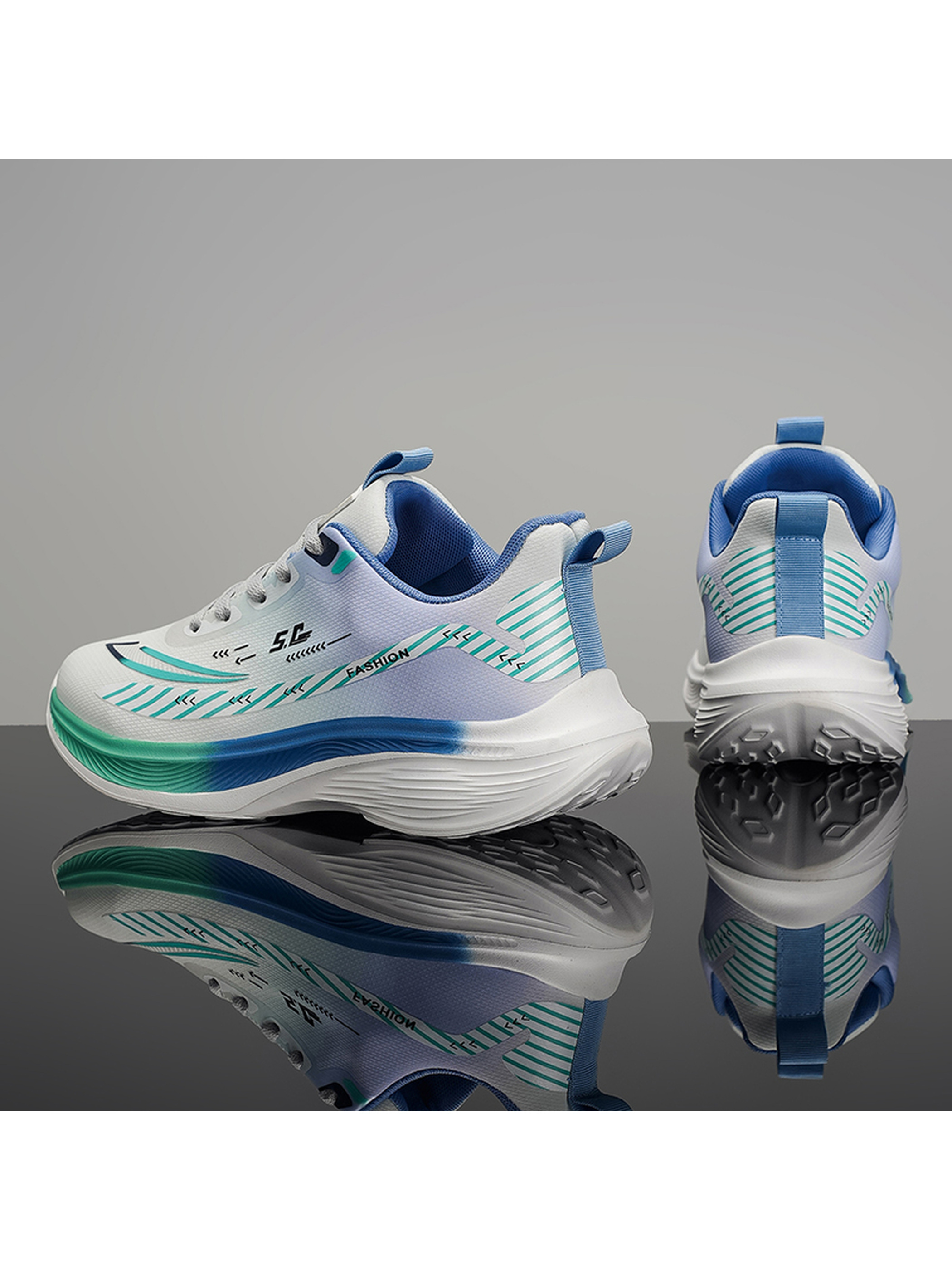 Men PU Lace-Up Sports Sneakers