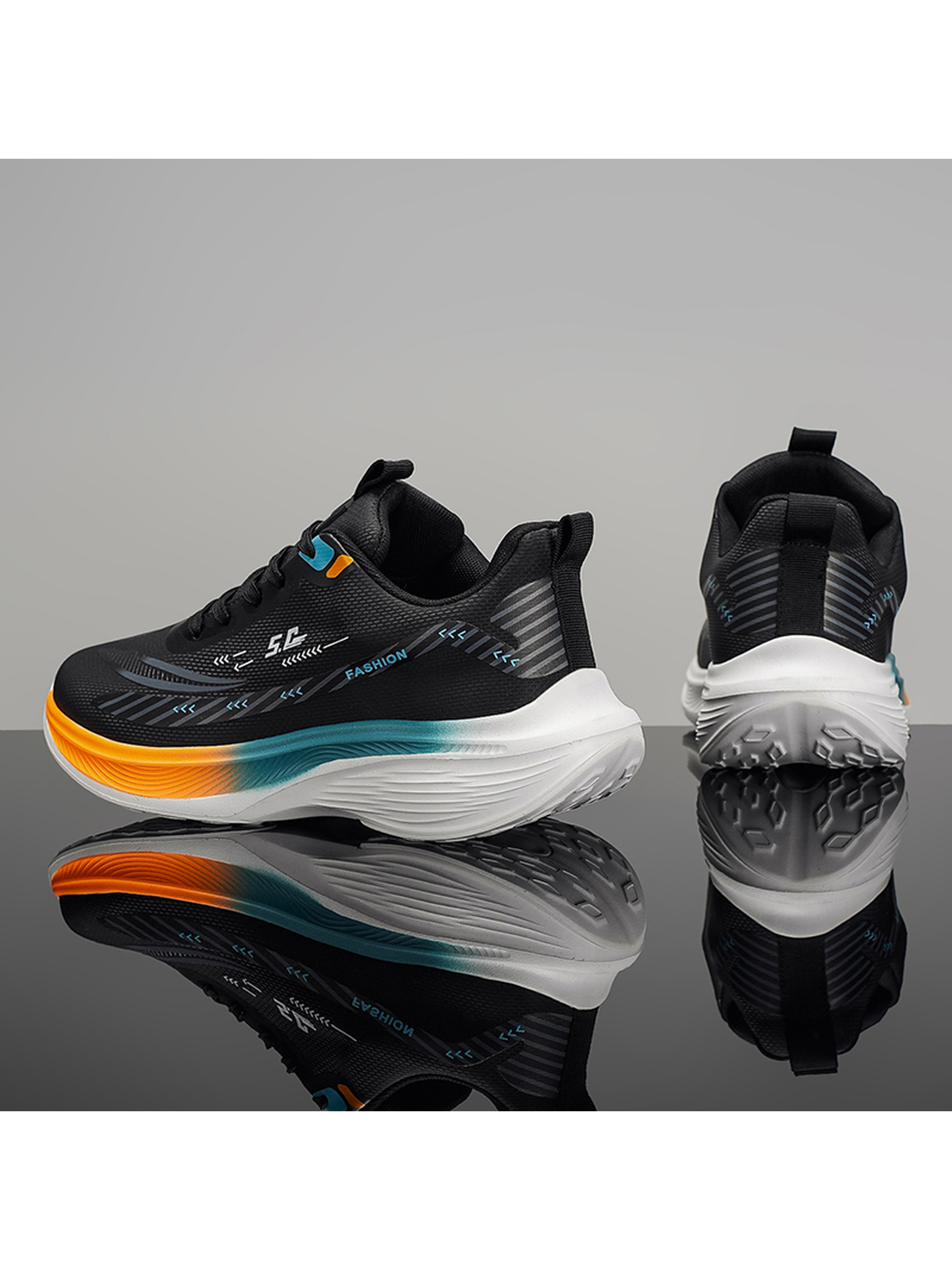 Men PU Lace-Up Sports Sneakers