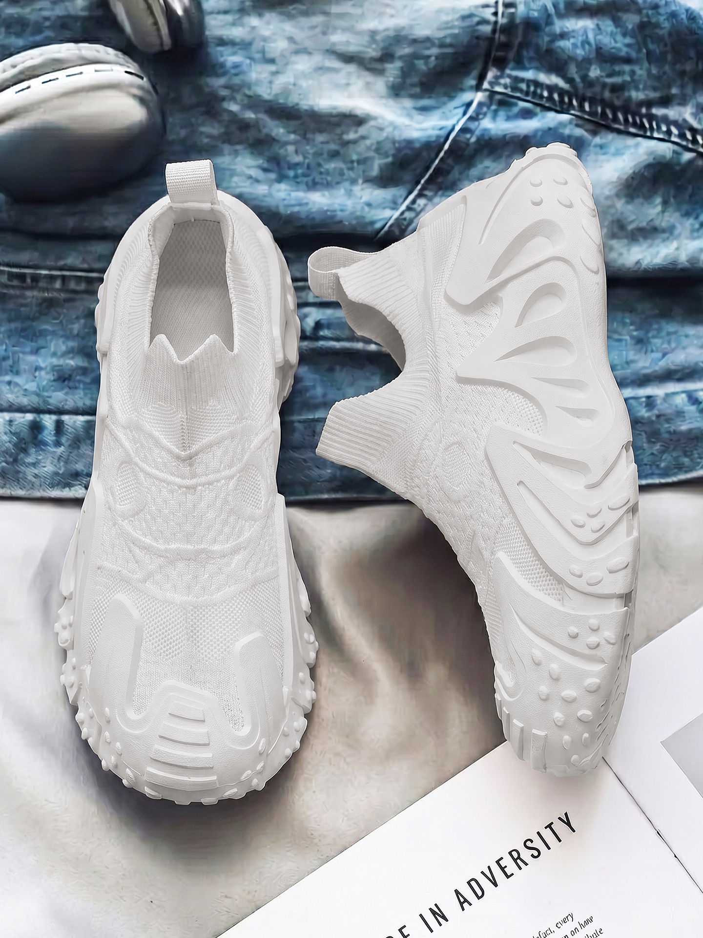 Men Textile Slip-On Chunky Sneakers