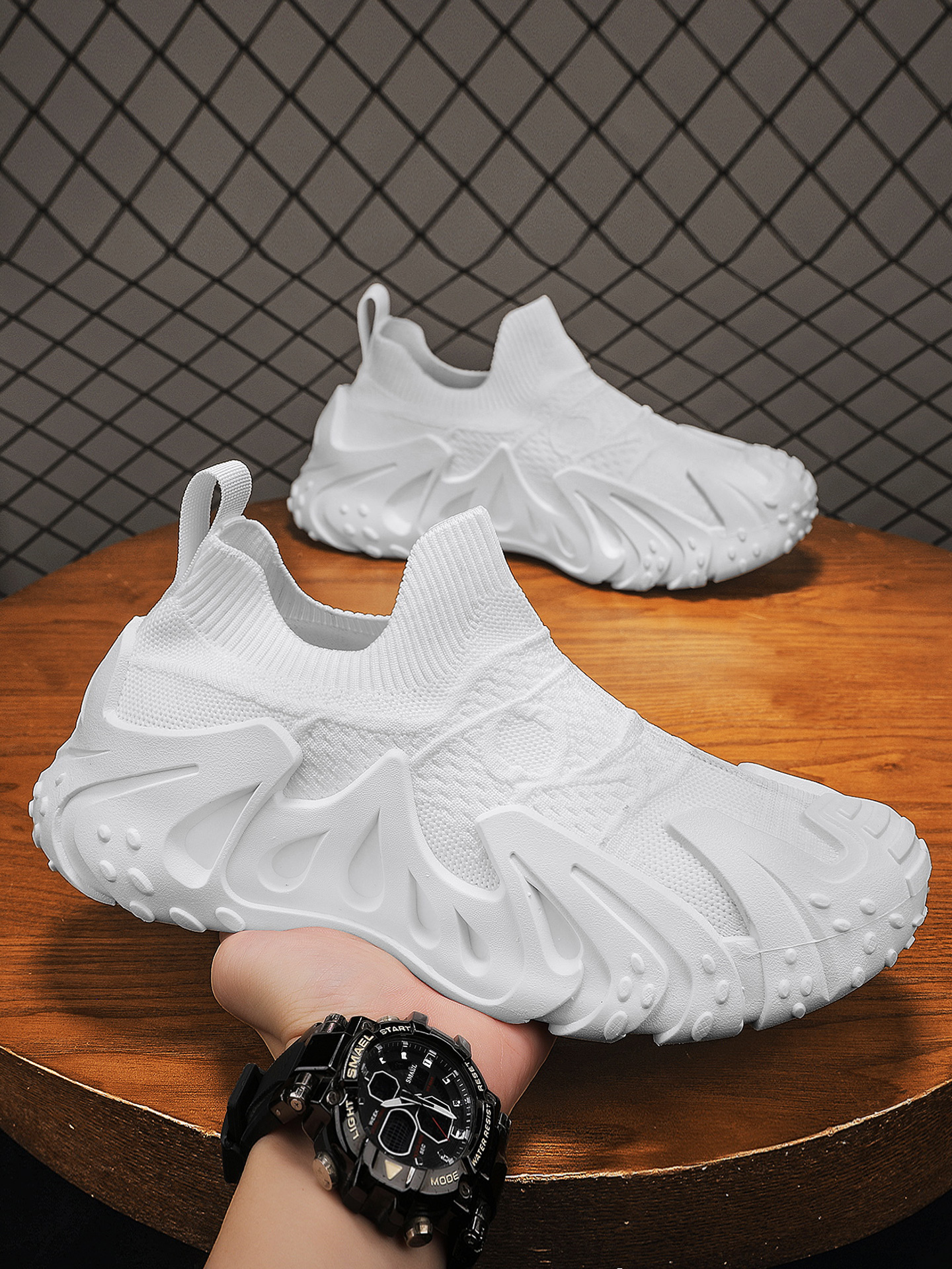 Men Textile Slip-On Chunky Sneakers