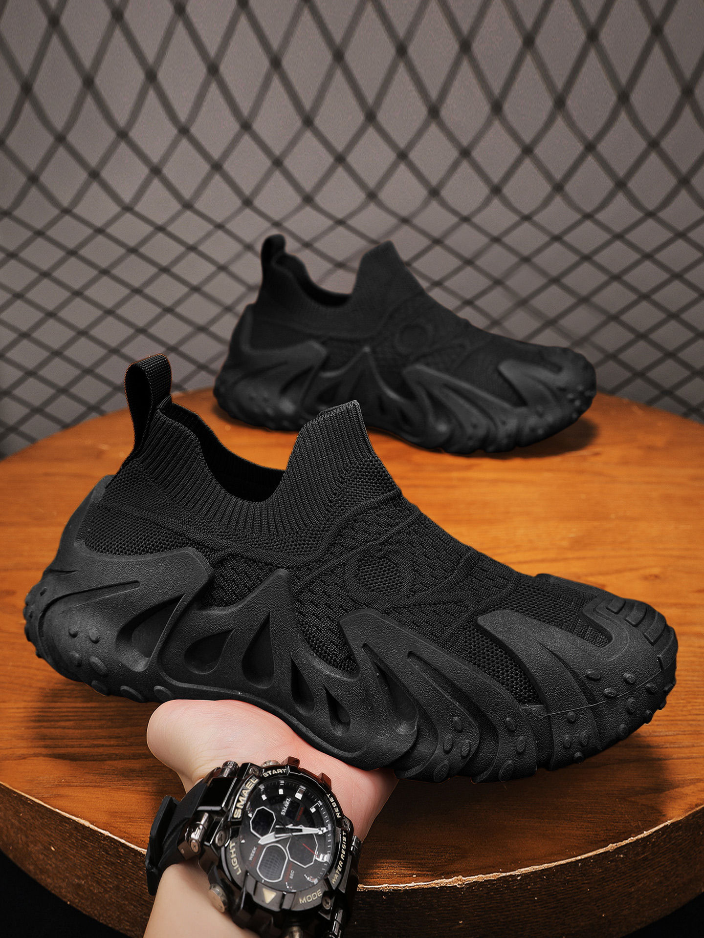 Men Textile Slip-On Chunky Sneakers