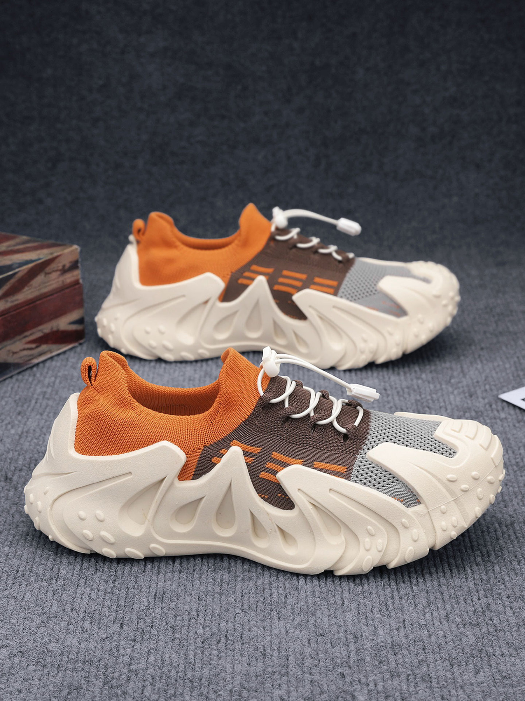 Men Textile Drawcord Chunky Sneakers