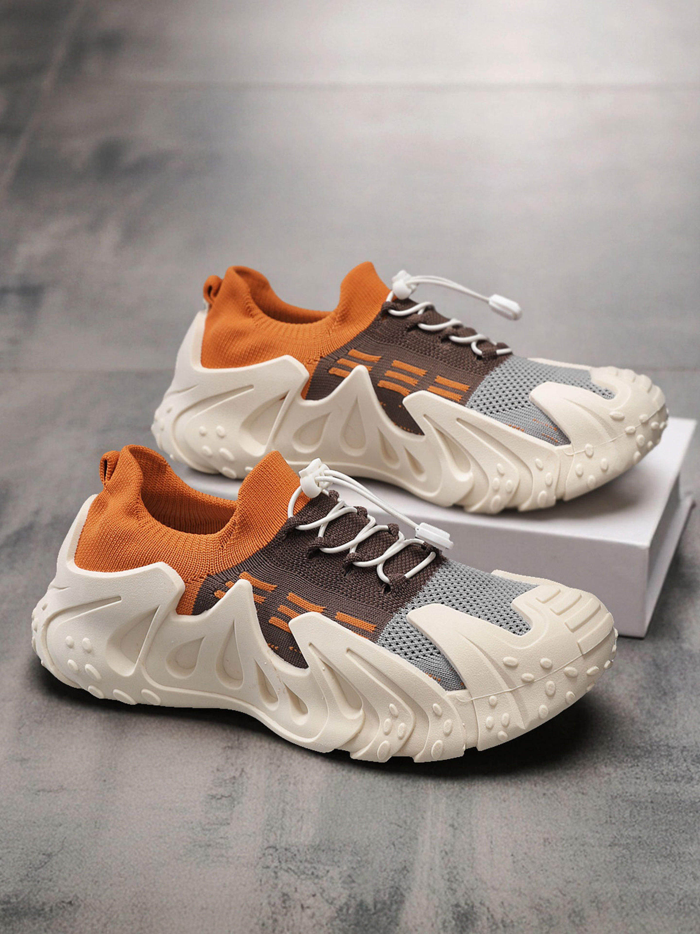 Men Textile Drawcord Chunky Sneakers