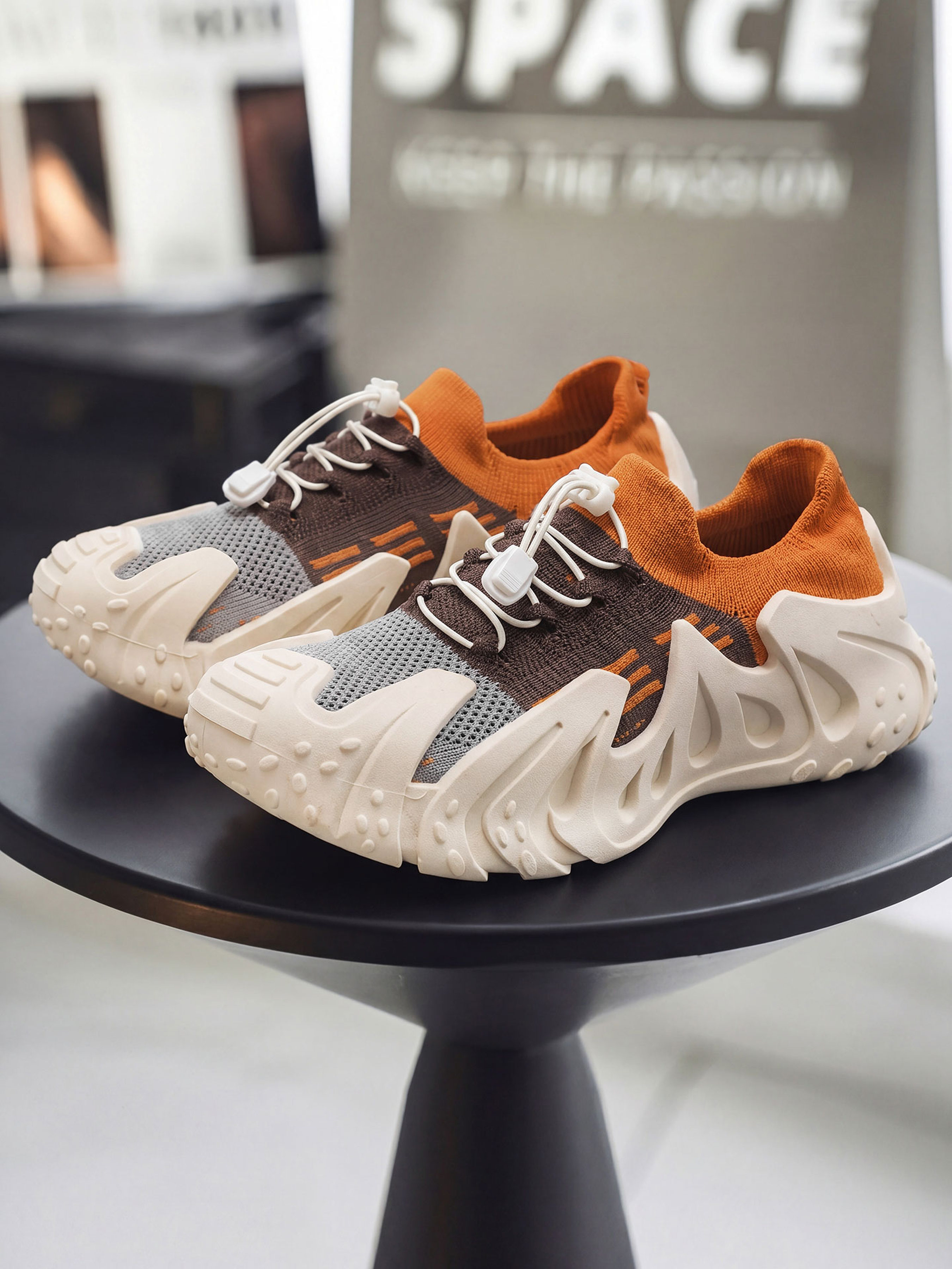 Men Textile Drawcord Chunky Sneakers