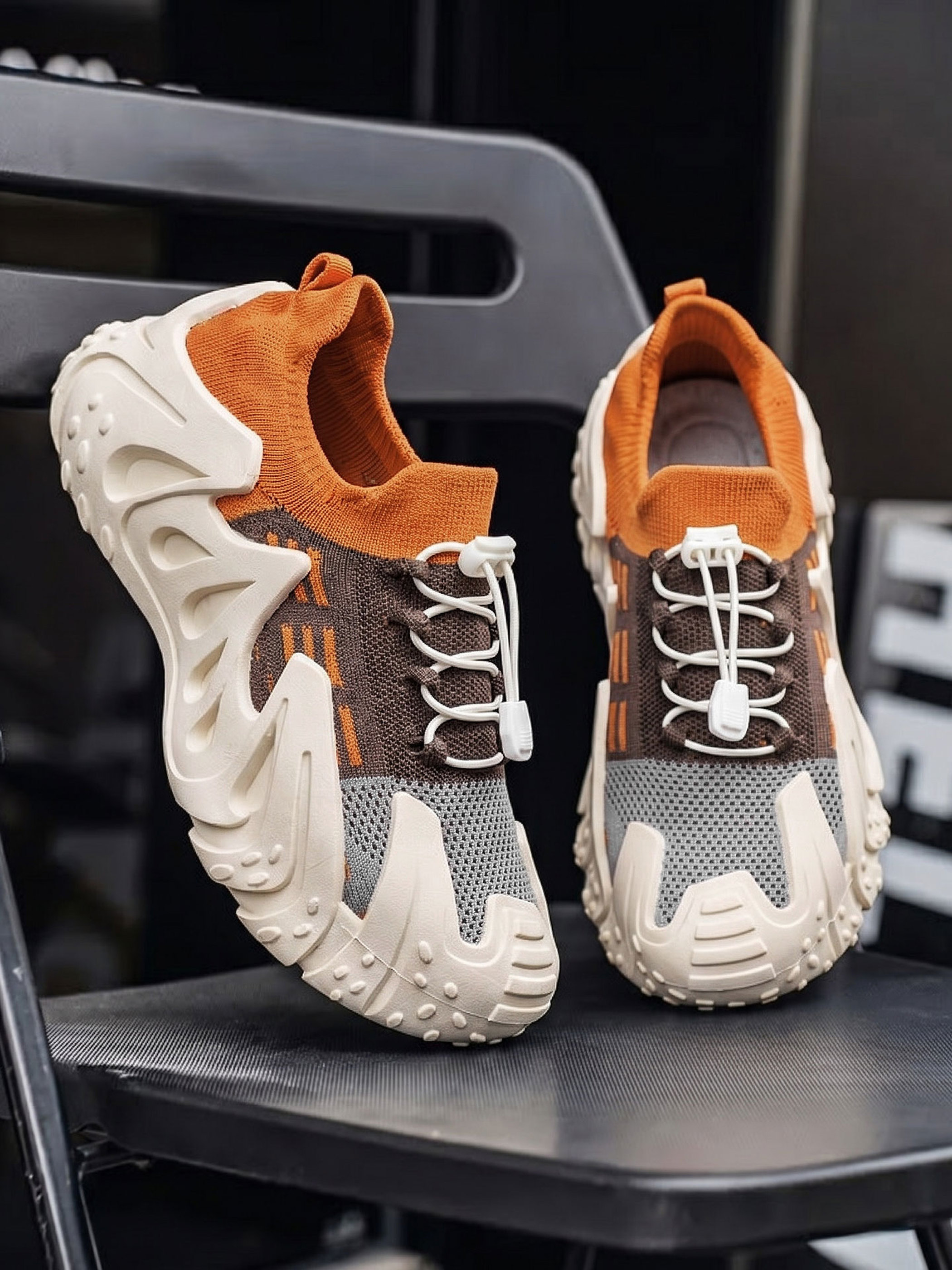 Men Textile Drawcord Chunky Sneakers