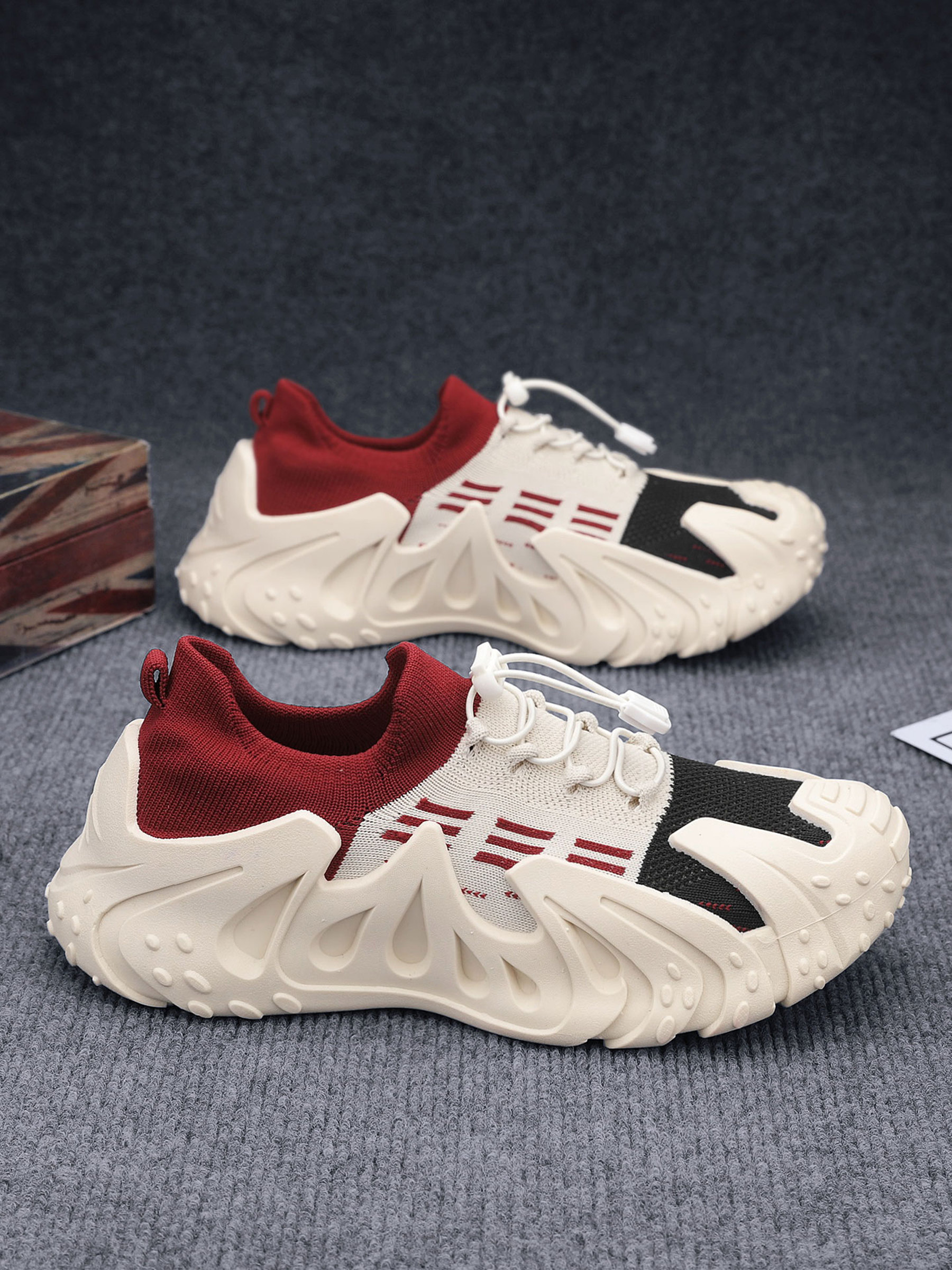 Men Textile Drawcord Chunky Sneakers