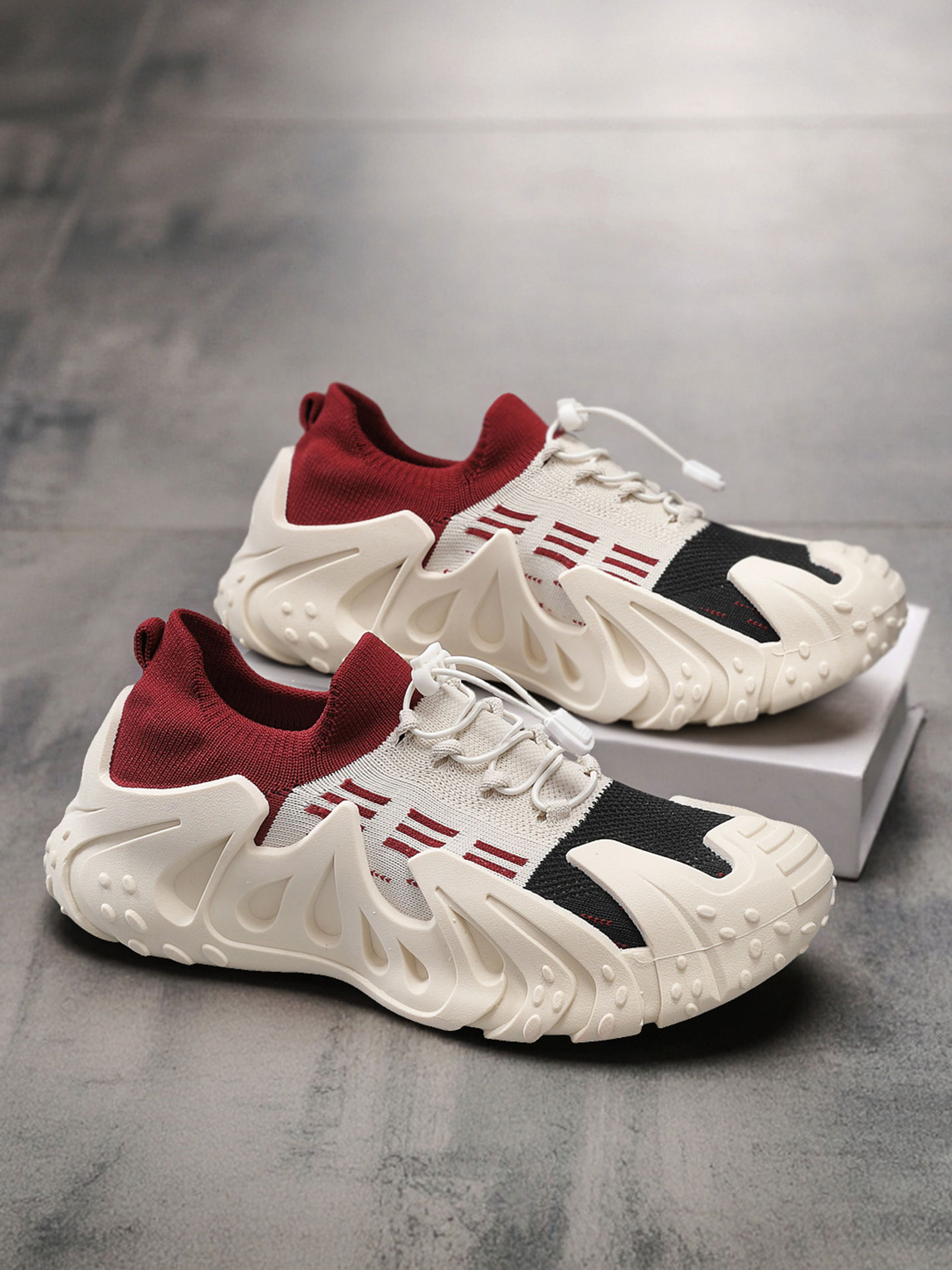 Men Textile Drawcord Chunky Sneakers