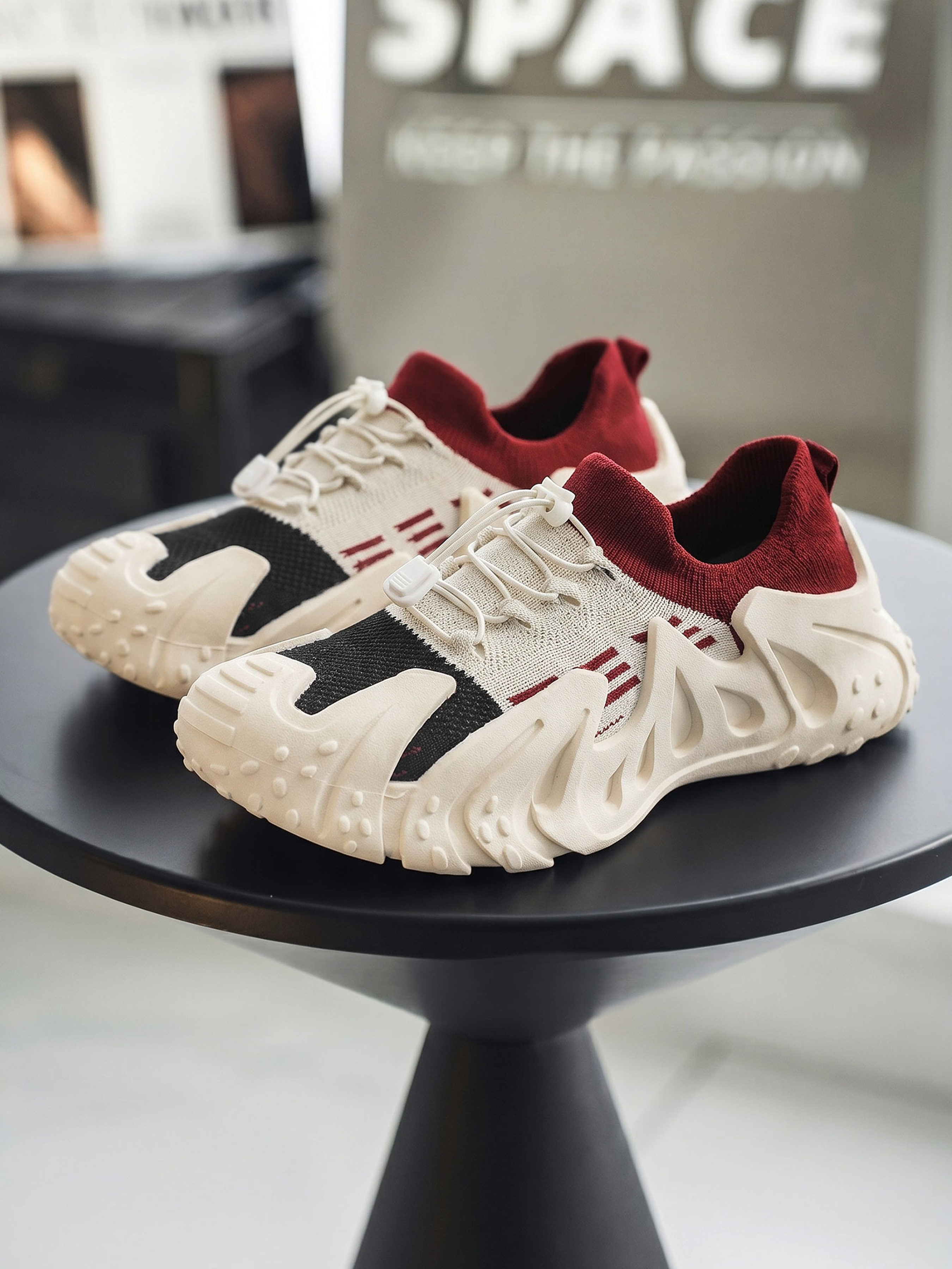 Men Textile Drawcord Chunky Sneakers