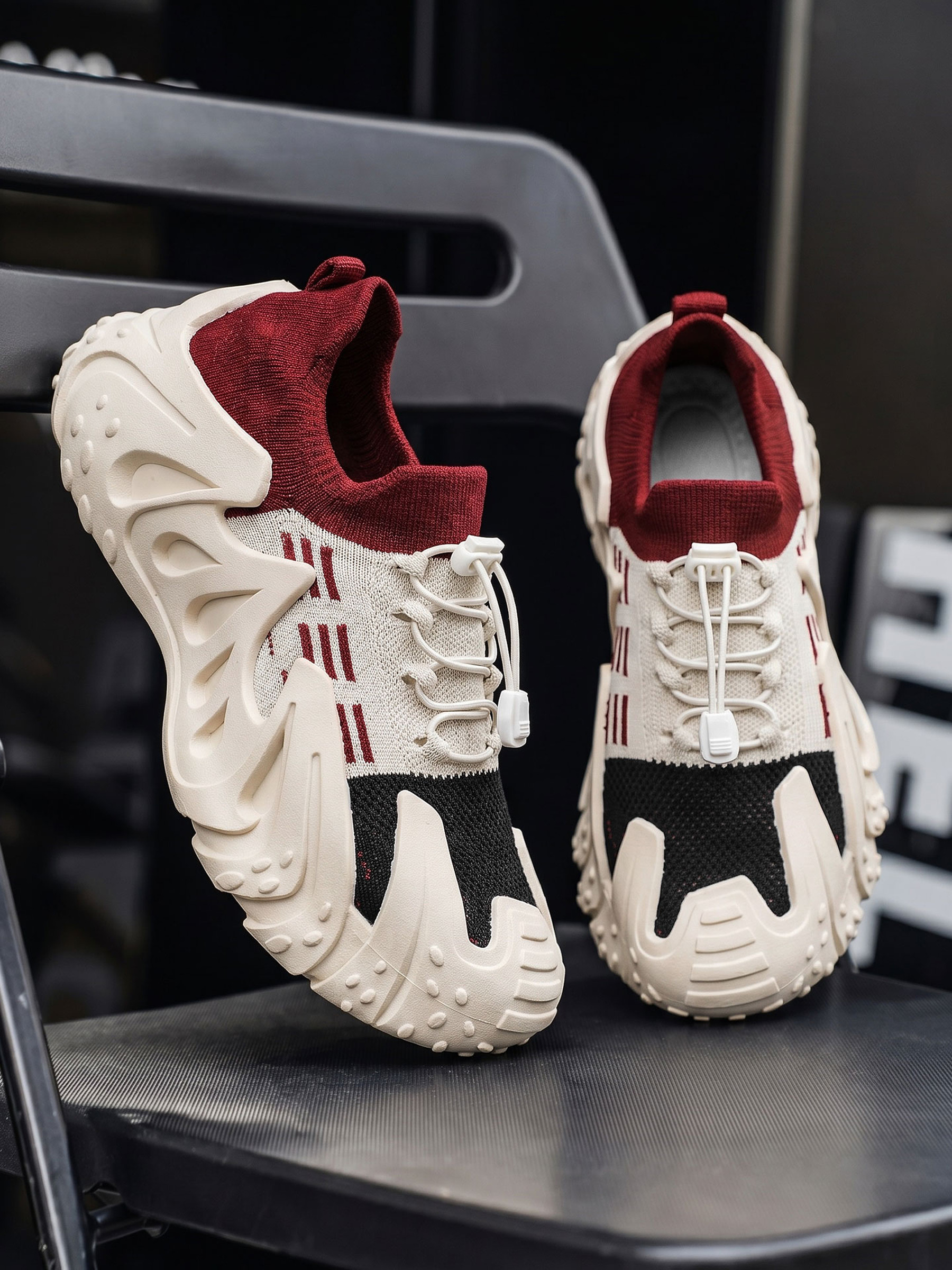 Men Textile Drawcord Chunky Sneakers
