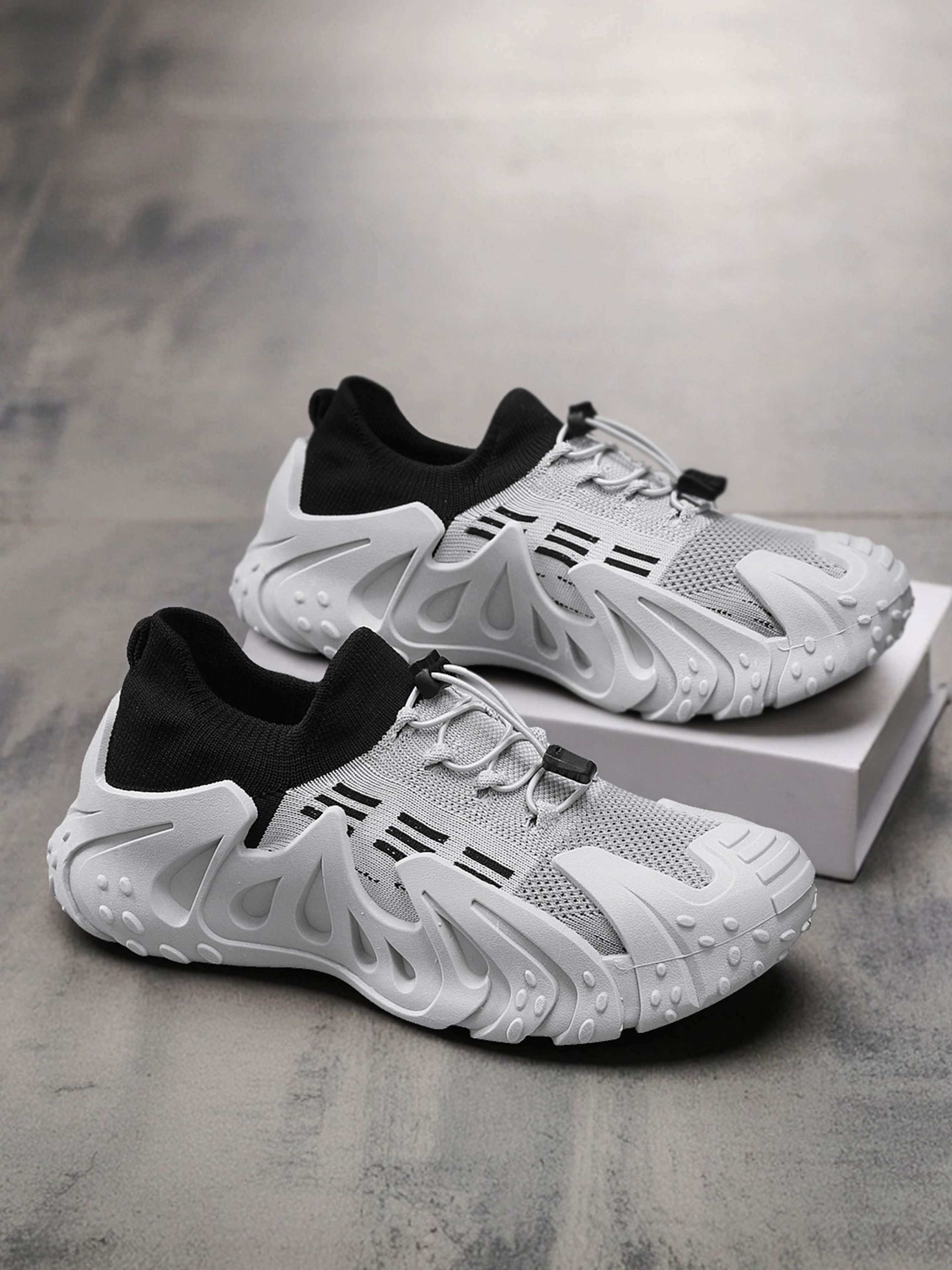 Men Textile Drawcord Chunky Sneakers