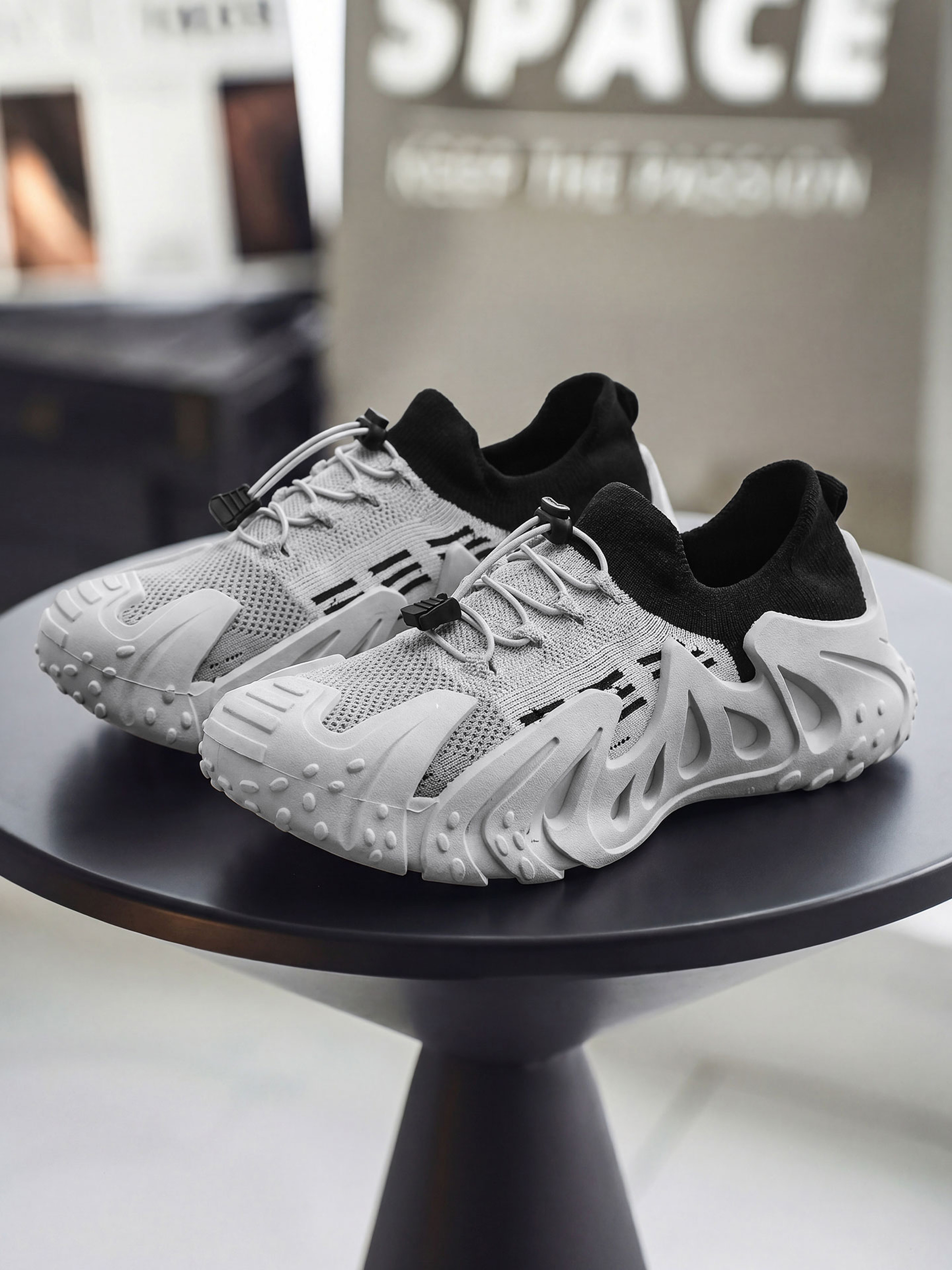 Men Textile Drawcord Chunky Sneakers