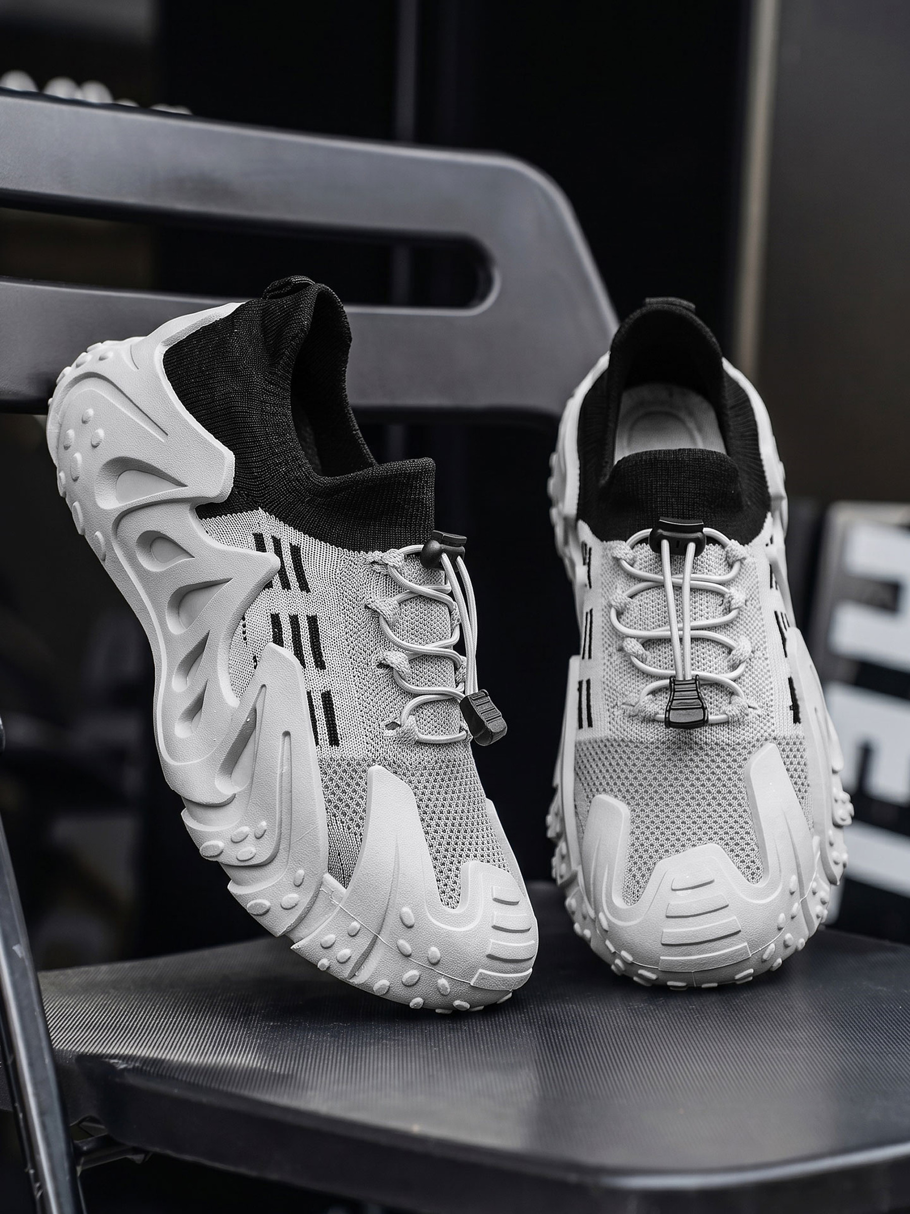 Men Textile Drawcord Chunky Sneakers