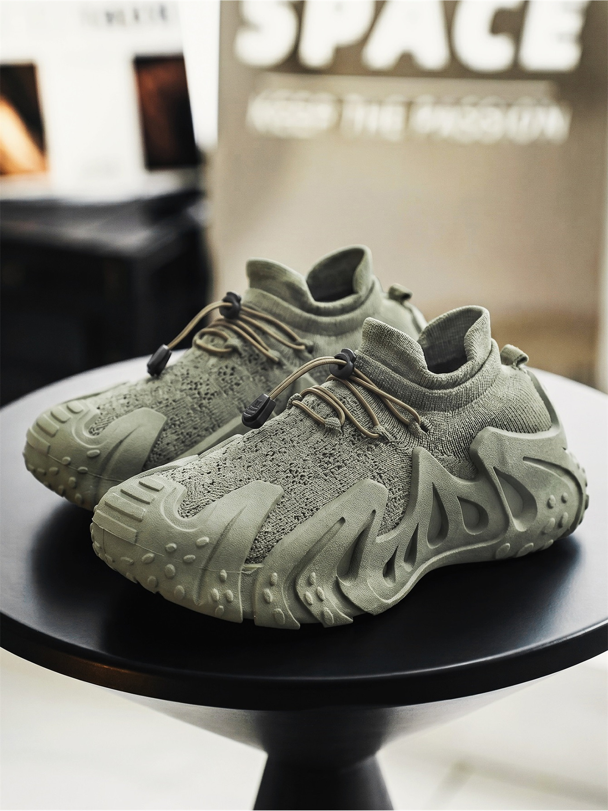 Men Textile Drawcord Chunky Sneakers