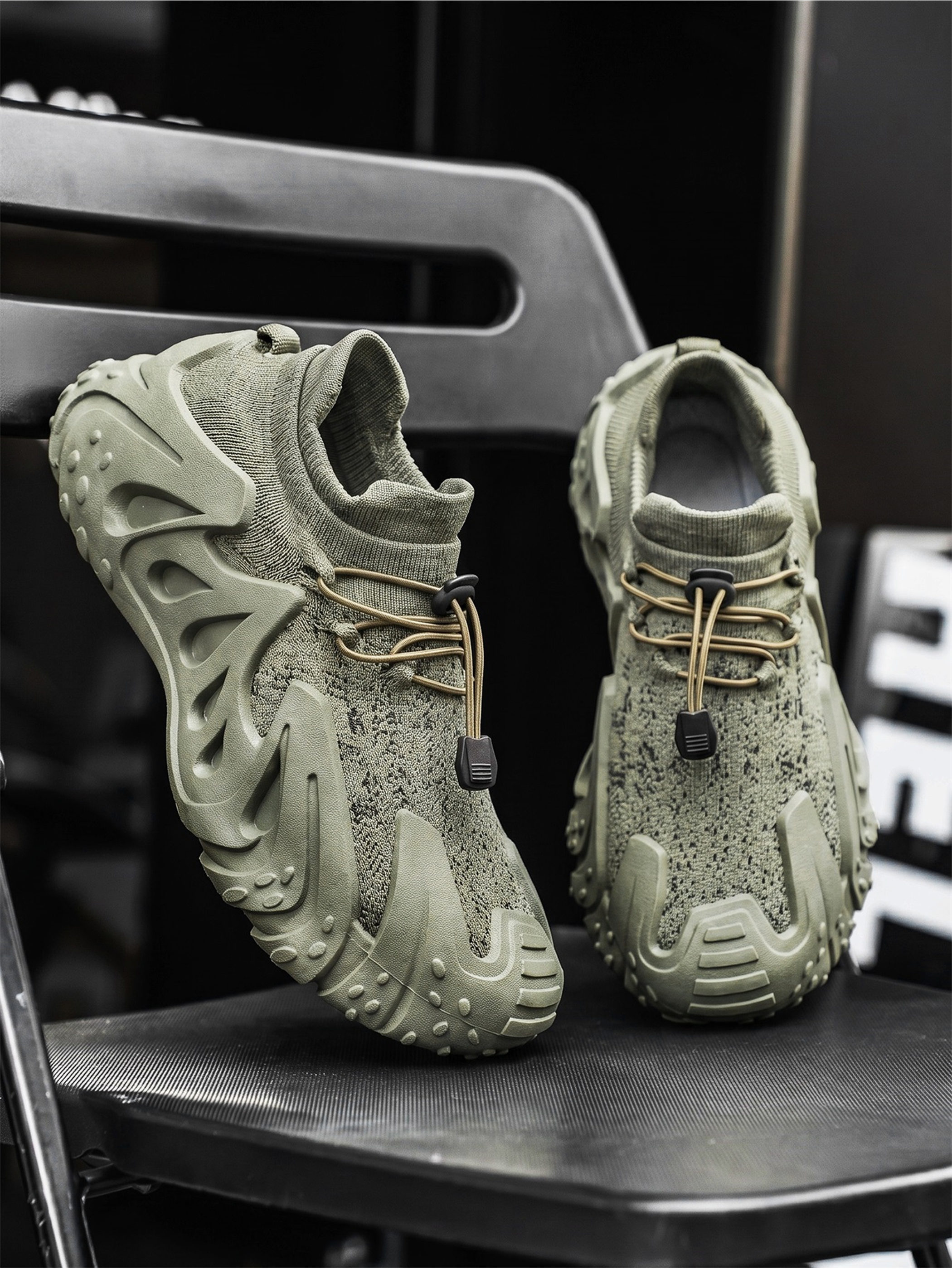 Men Textile Drawcord Chunky Sneakers