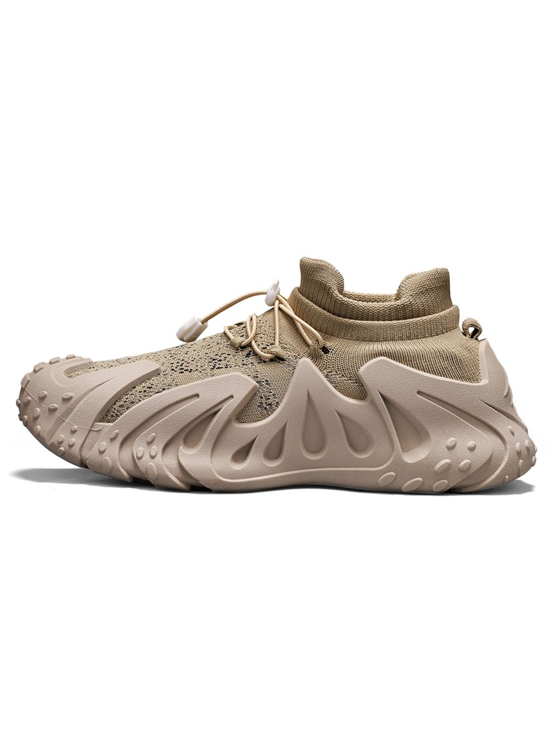 Khaki Comfort Knit Sports Sneakers