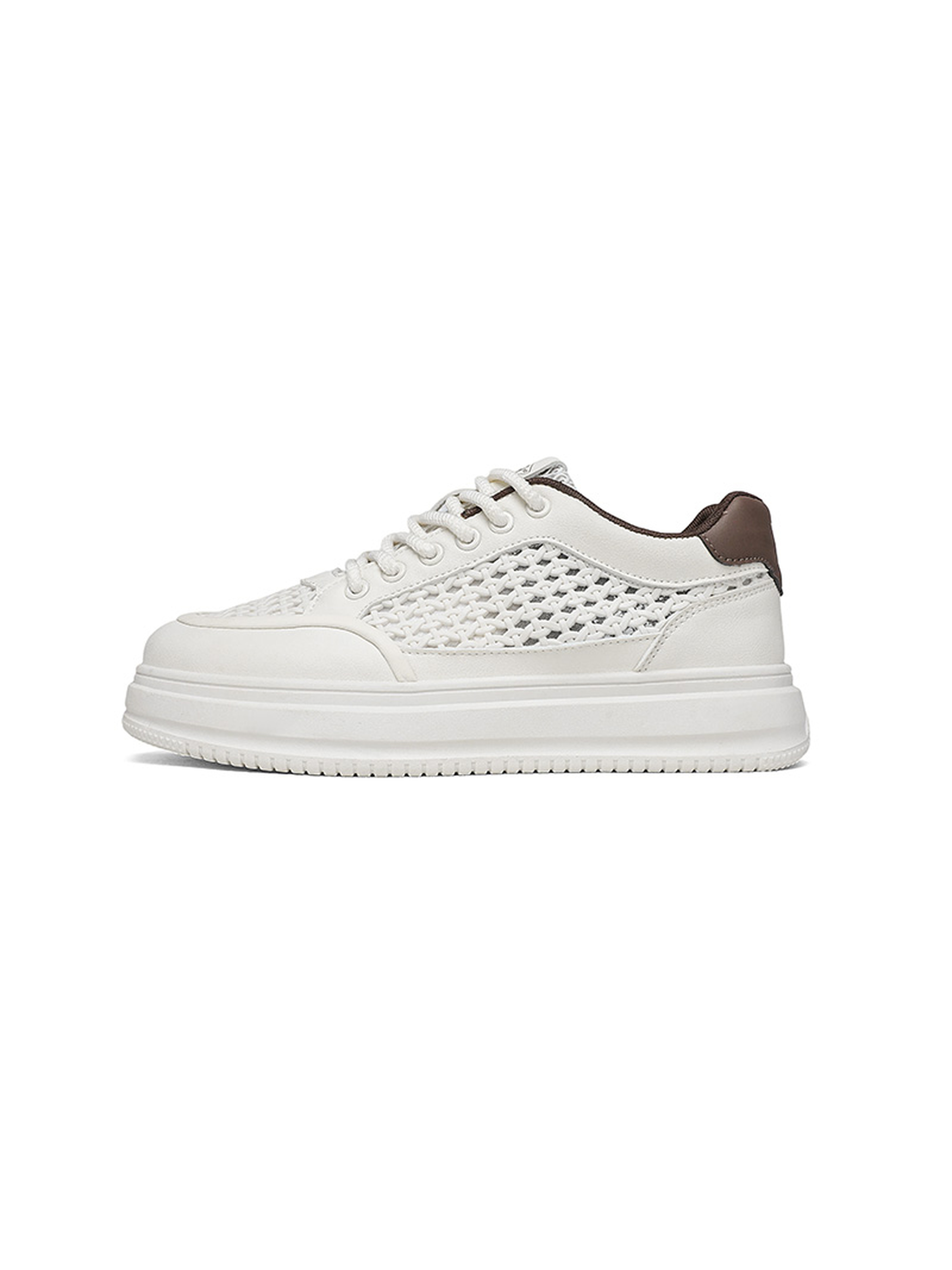 Men PU Textile Platform Lace-Up Sneakers