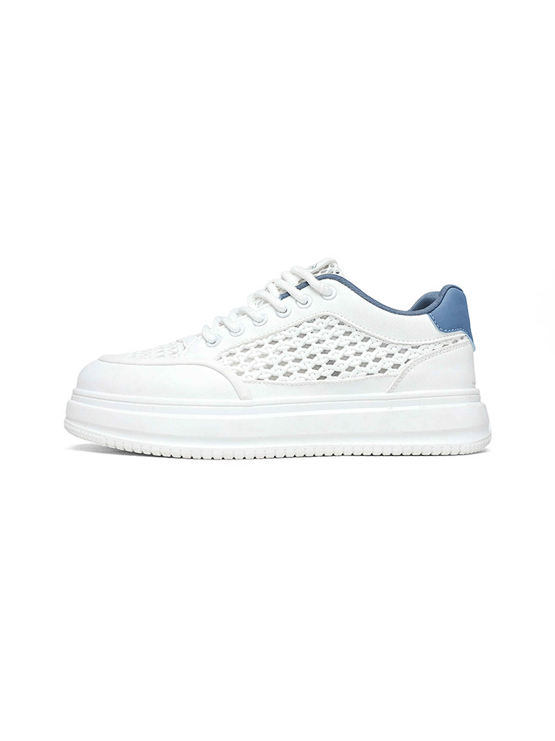 Men PU Textile Platform Lace-Up Sneakers