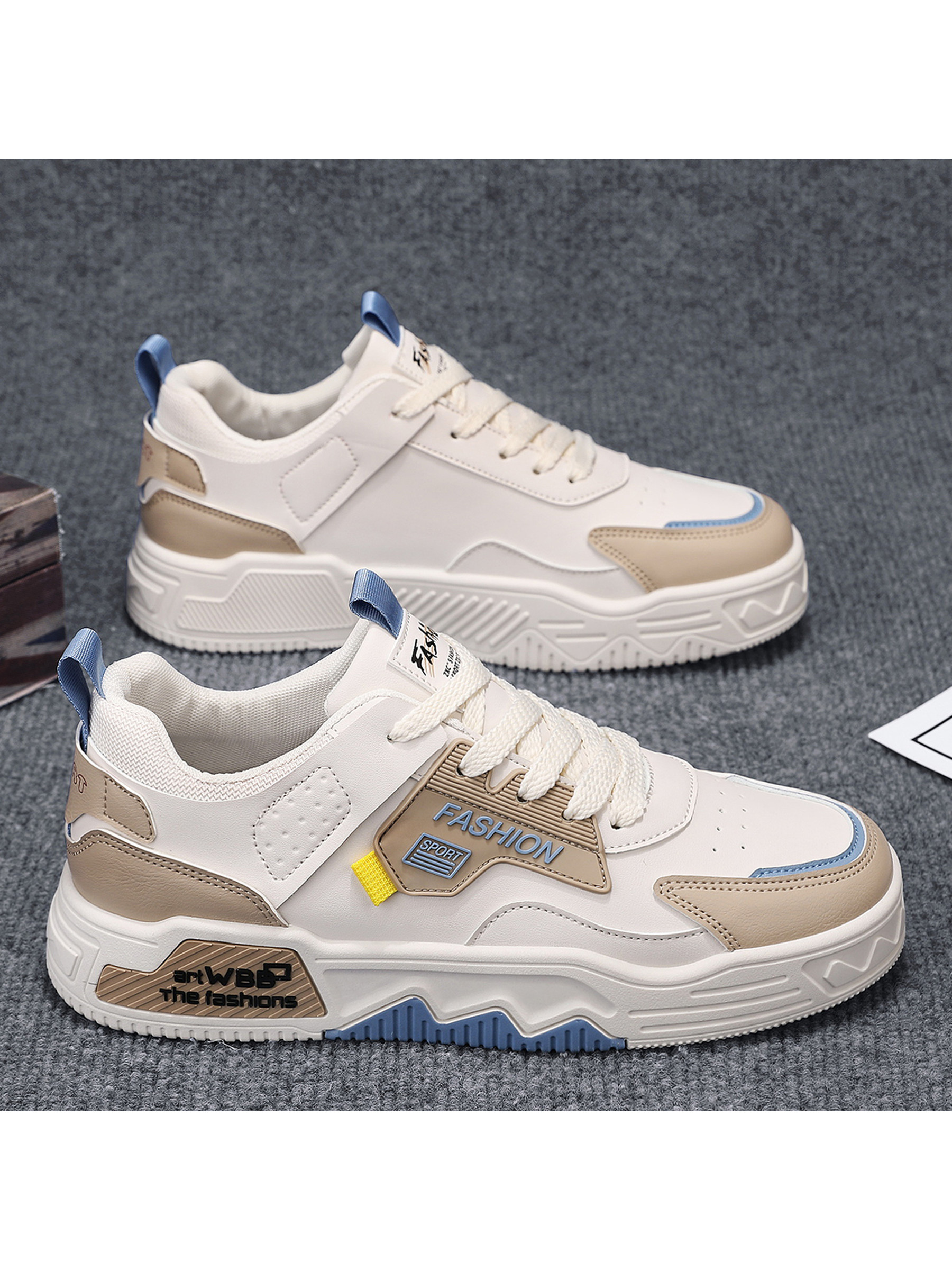 Men PU Retro Lace-Up Sneakers