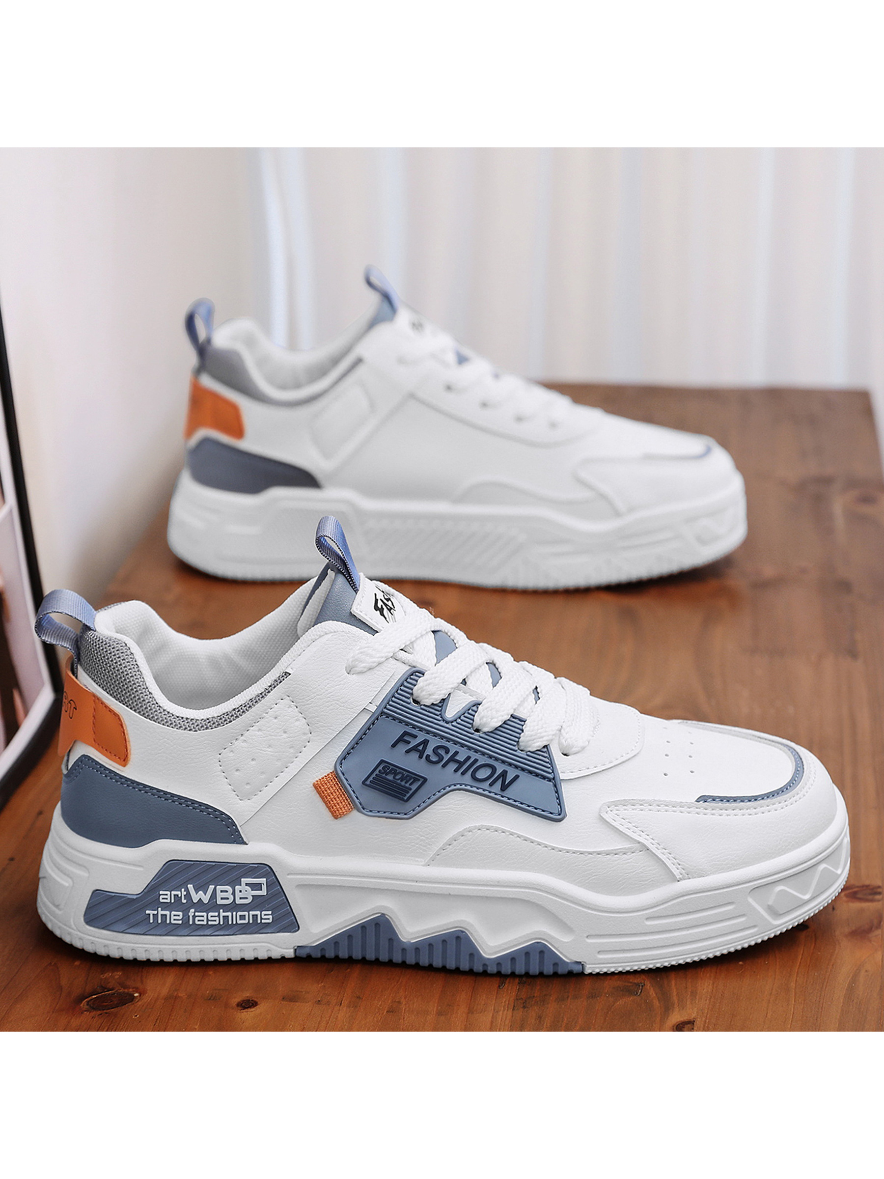 Men PU Retro Lace-Up Sneakers