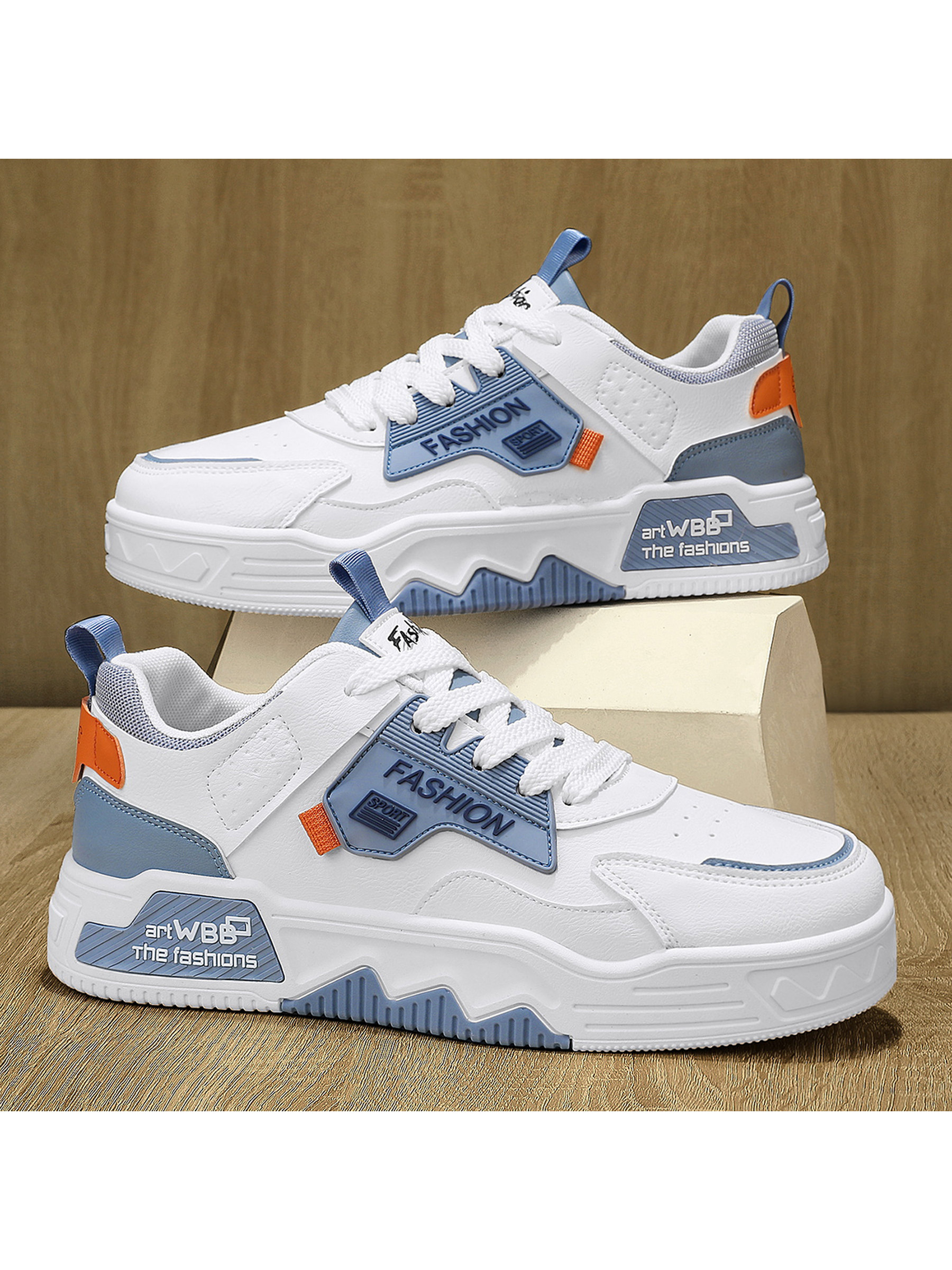 Men PU Retro Lace-Up Sneakers