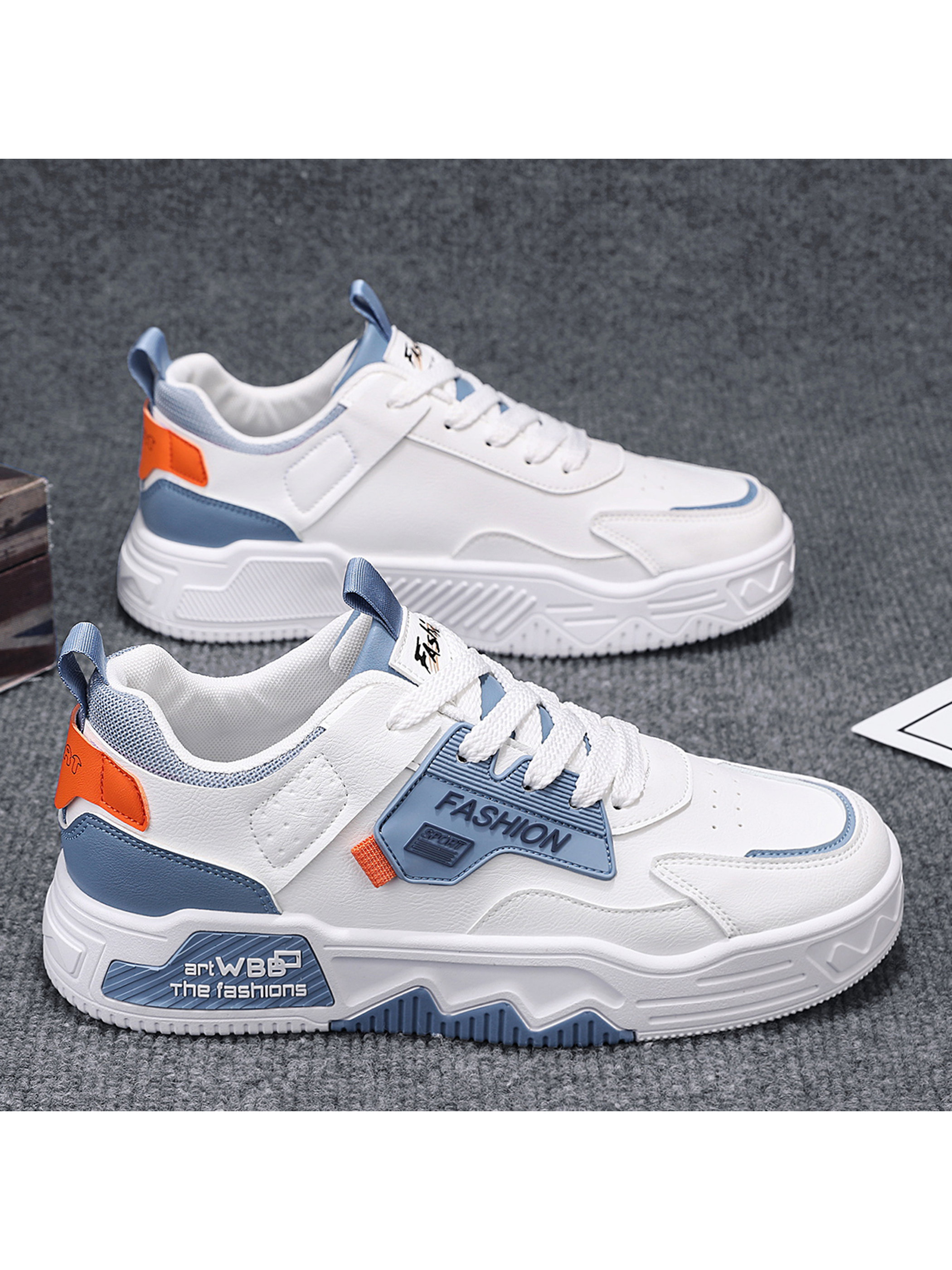 Men PU Retro Lace-Up Sneakers