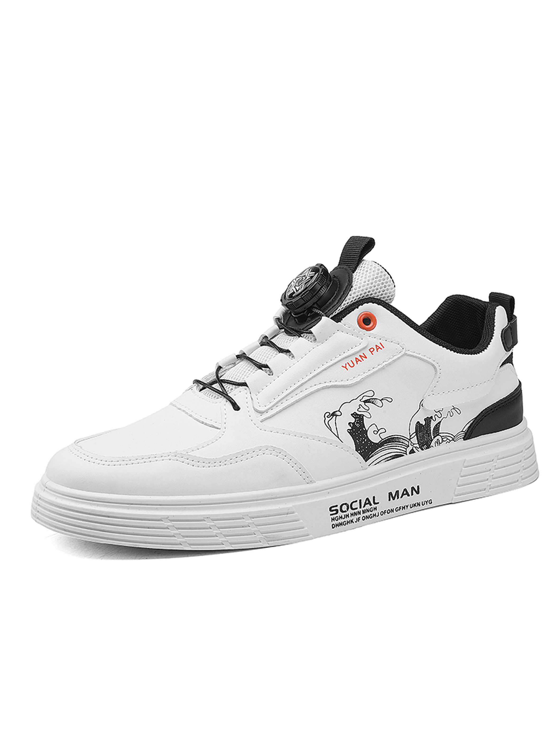 Men PU Lace-Up Sneakers