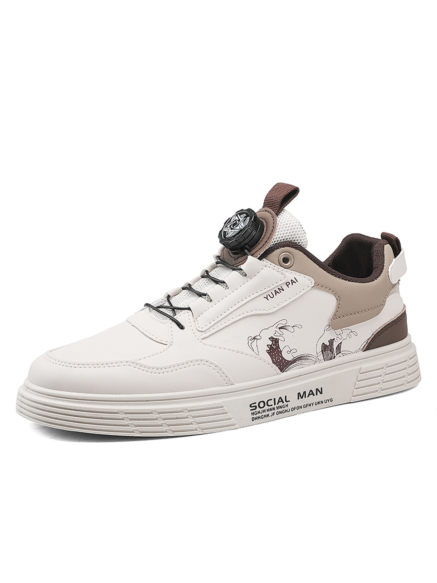 Men PU Lace-Up Sneakers