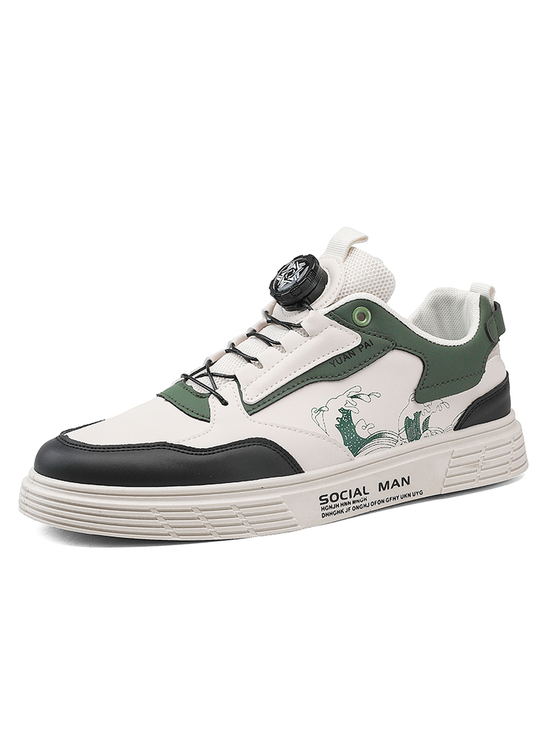 Men PU Lace-Up Sneakers