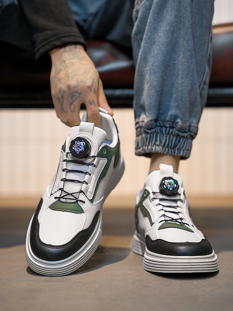 Men PU Lace-Up Sneakers
